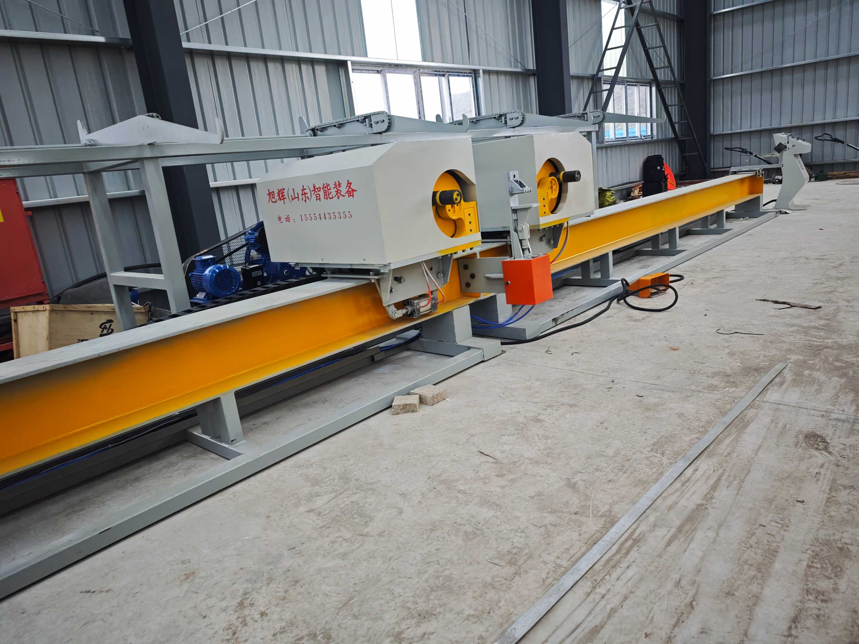 Industrial steel bar bending machine operation