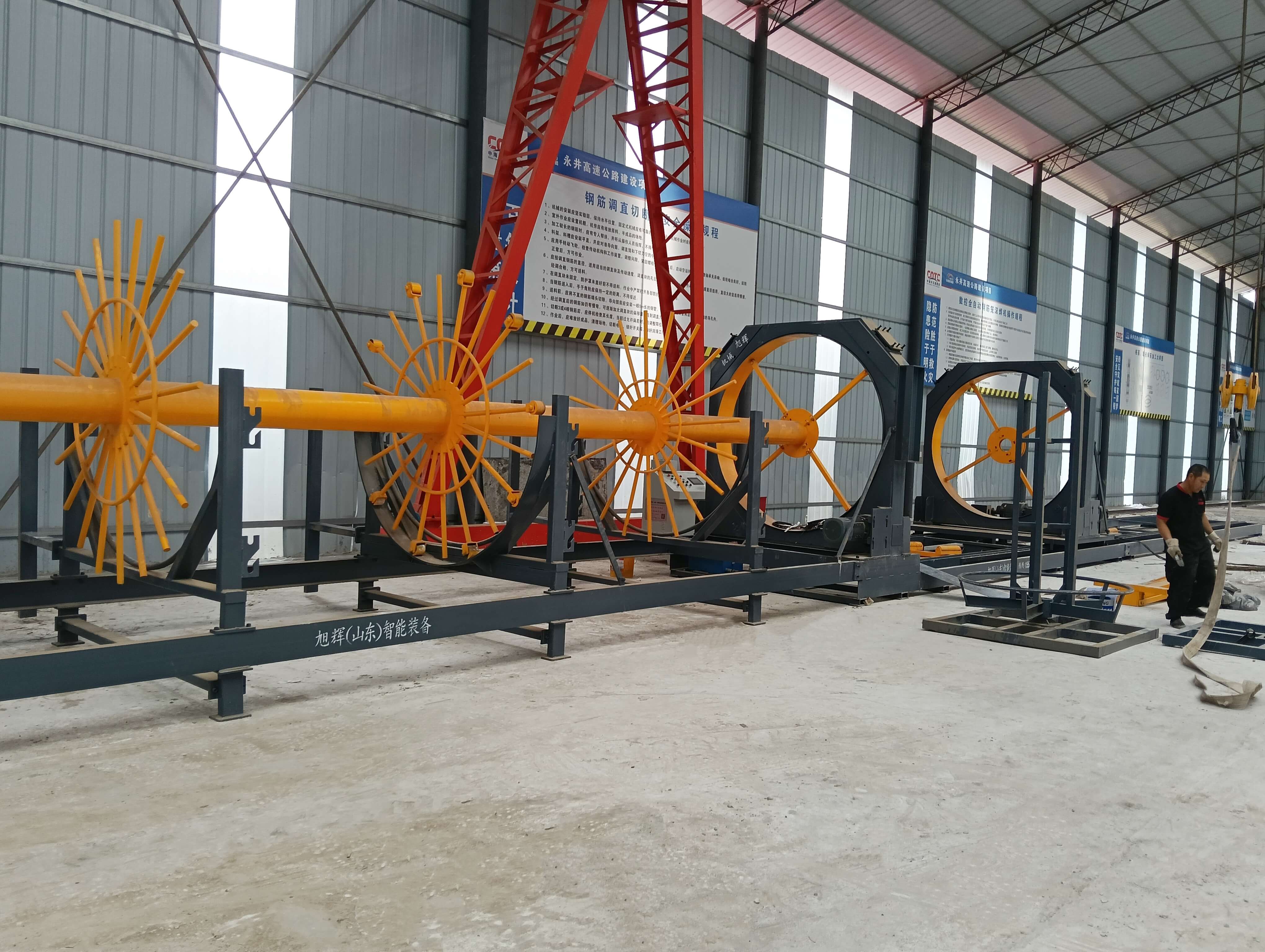 Steel bar cage rolling welder for bridge construction