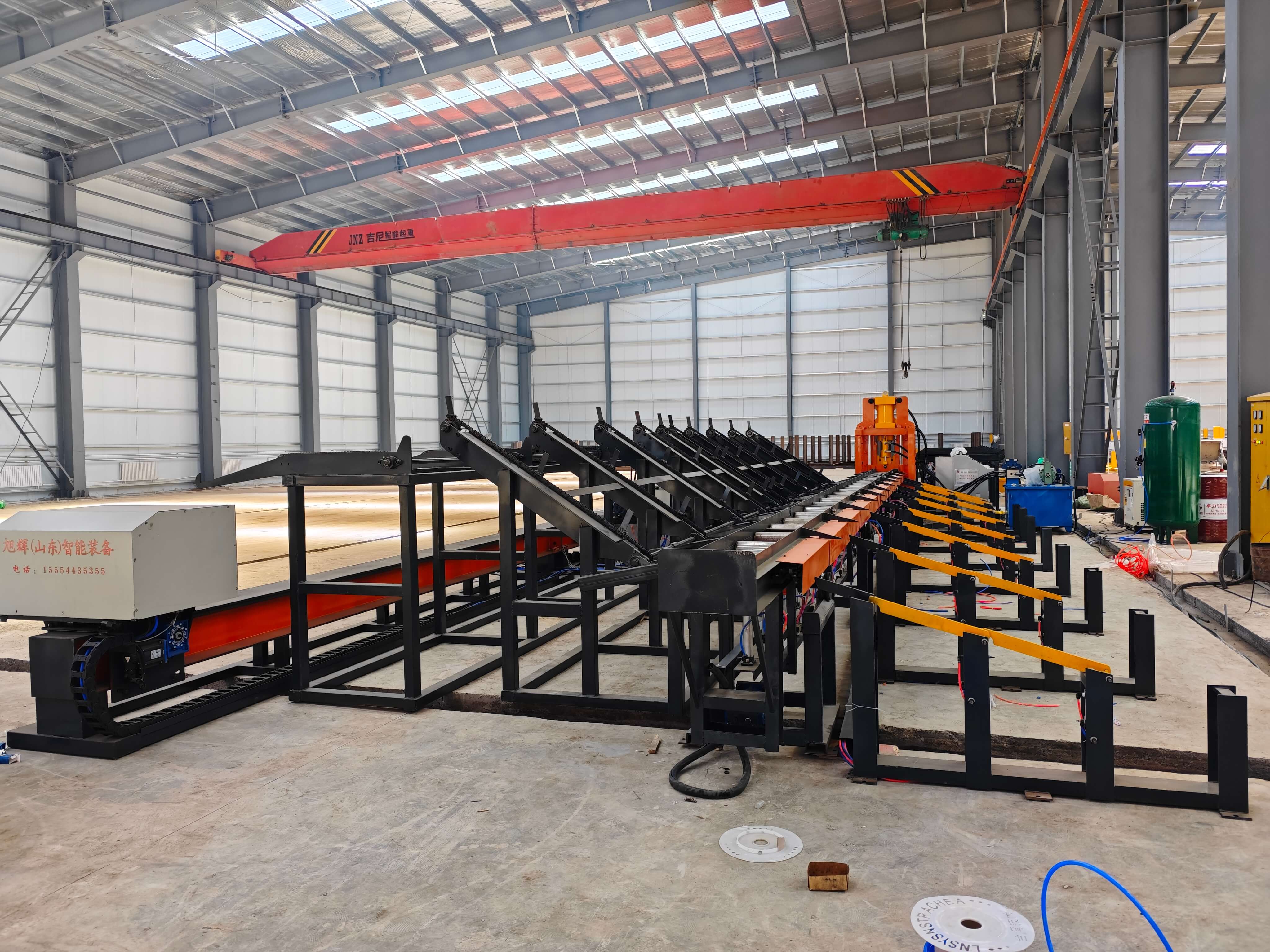 CNC steel bar cutting line in factory