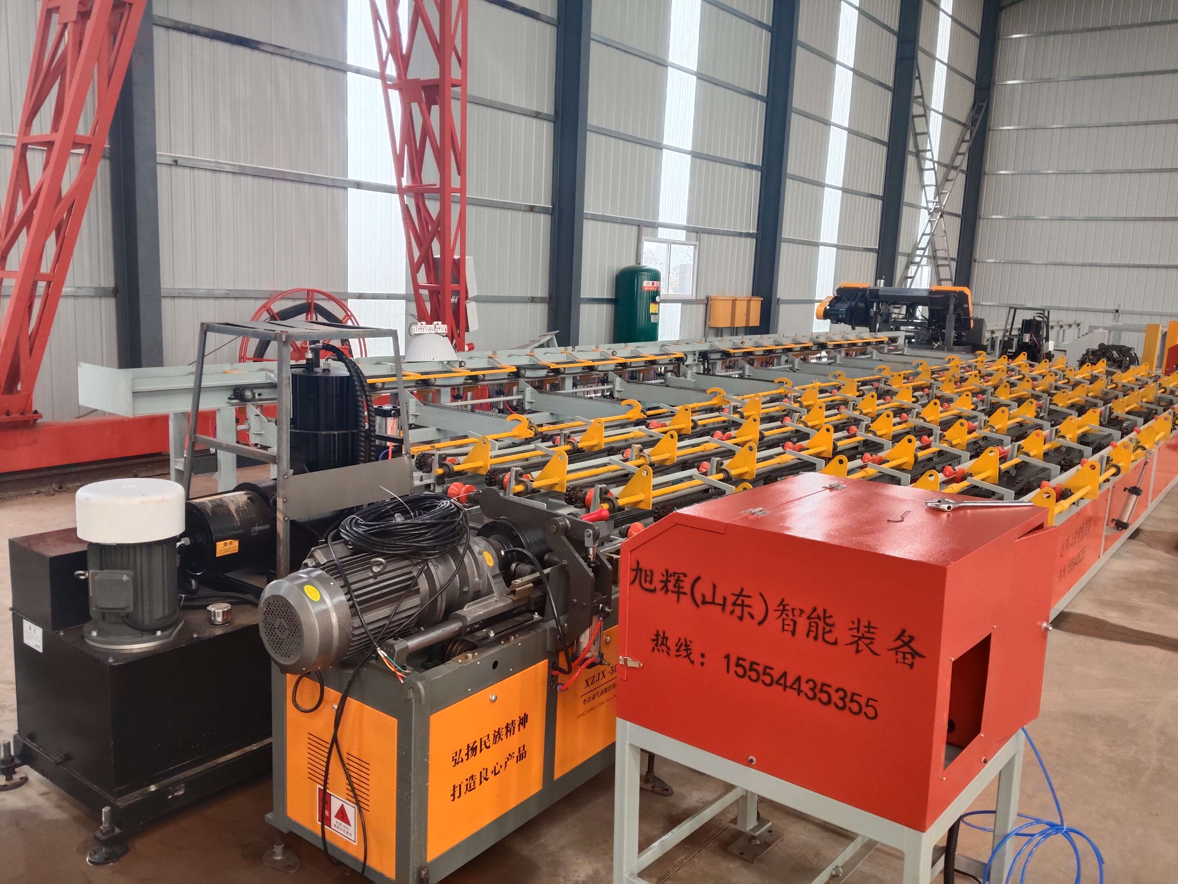 CNC steel bar cutting threading line in operation