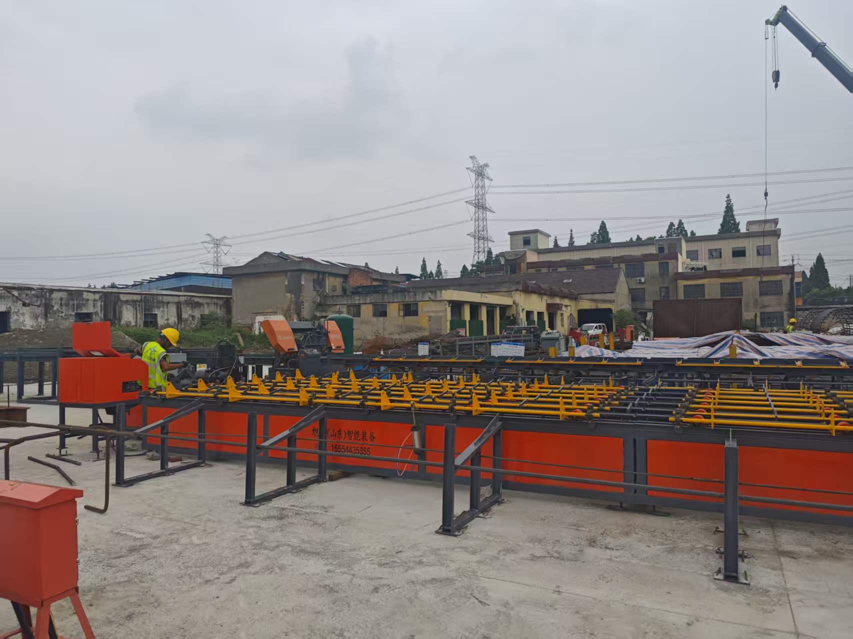 Fully automatic steel bar sawing threading and grinding production line