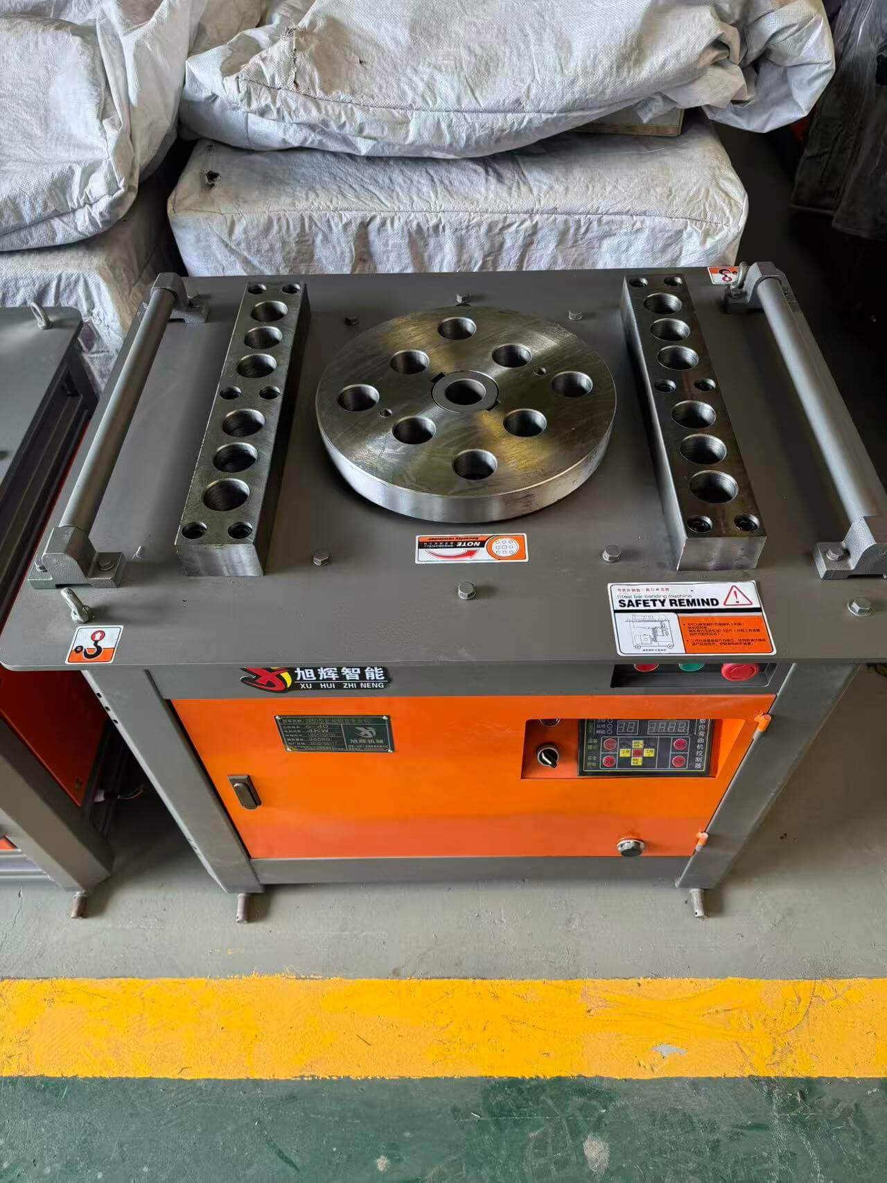 Industrial rebar bending machine operation