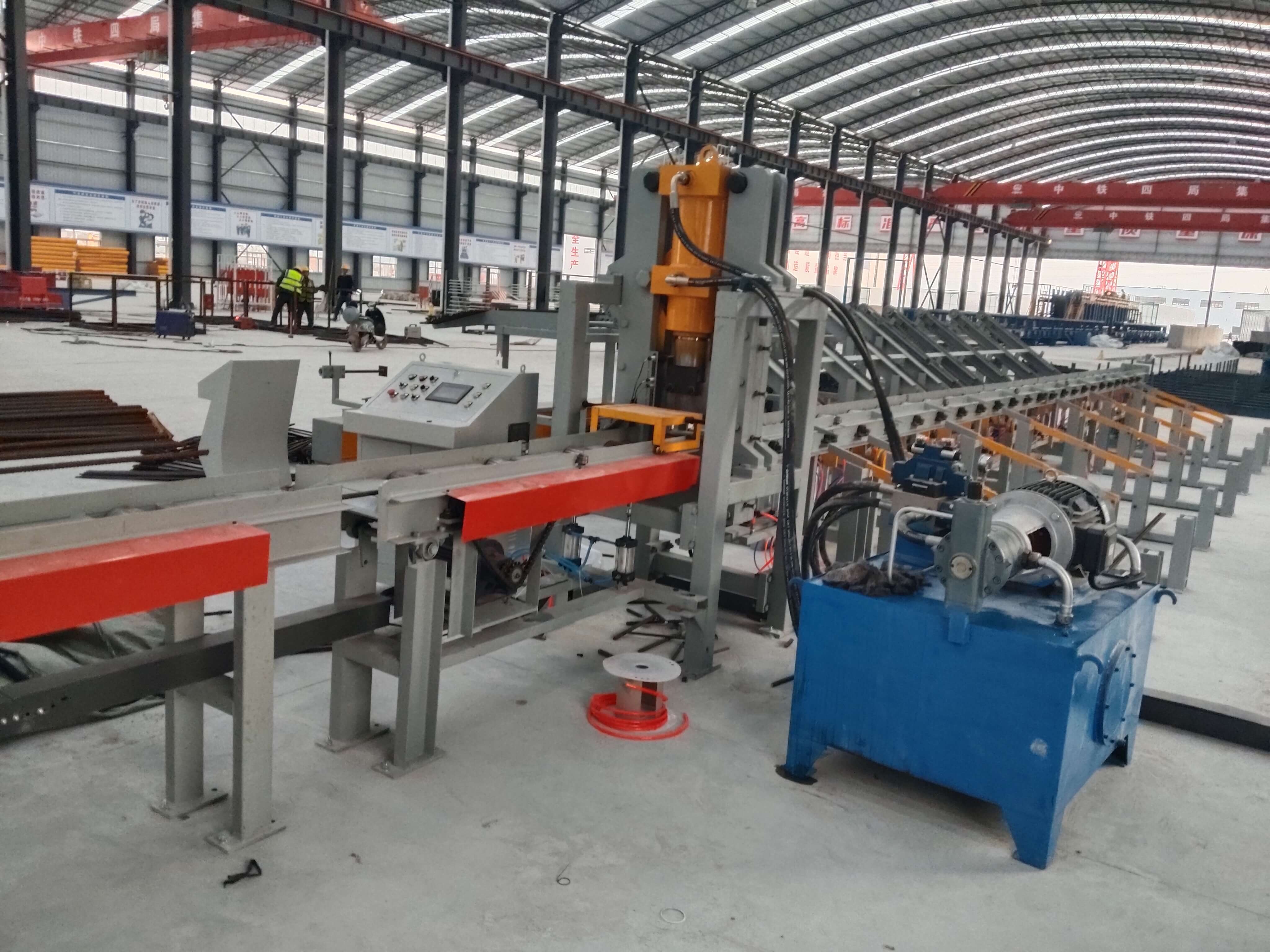 CNC steel bar cutting production line in factory