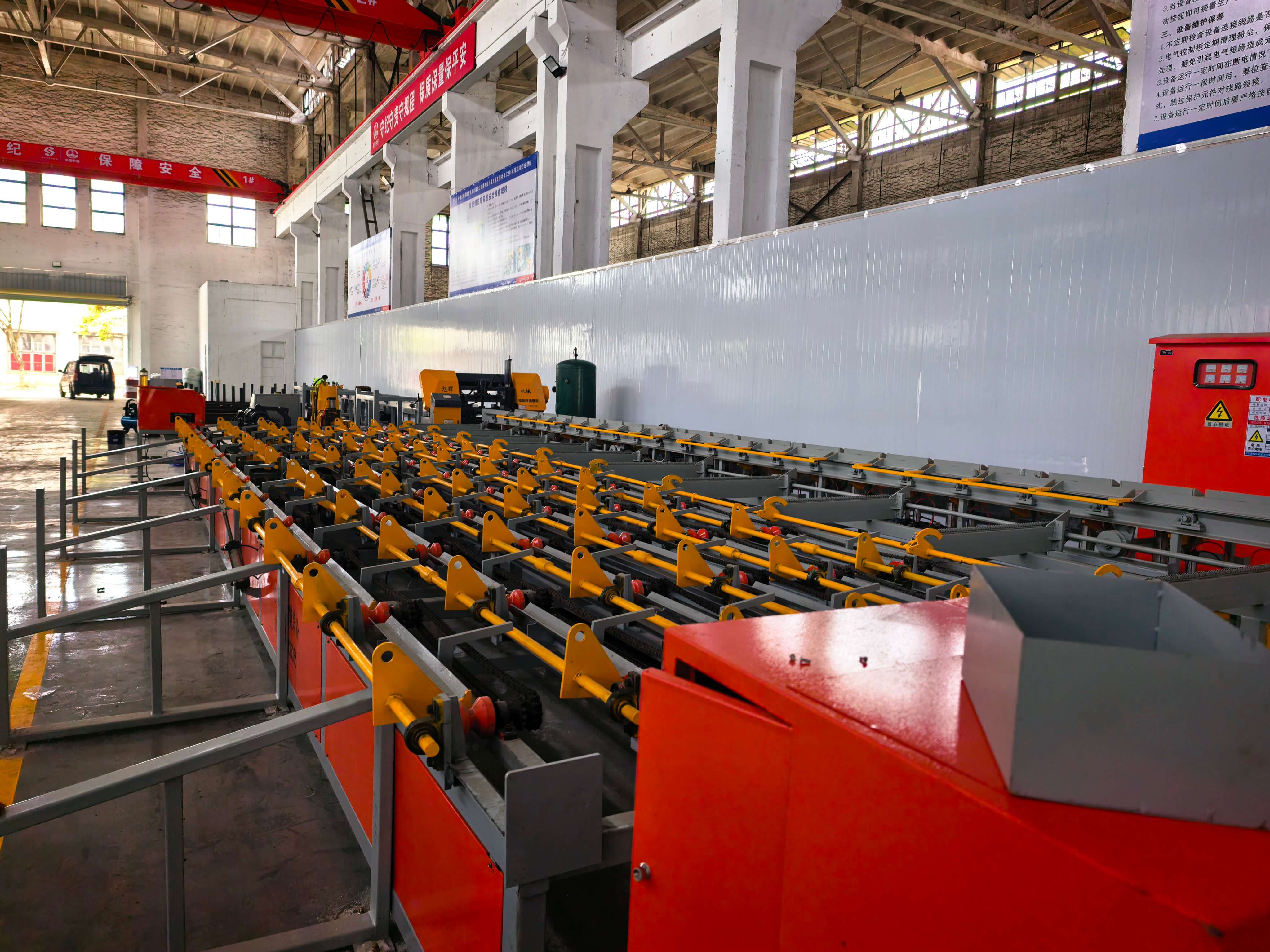 Reinforcing steel cutting and threading production line