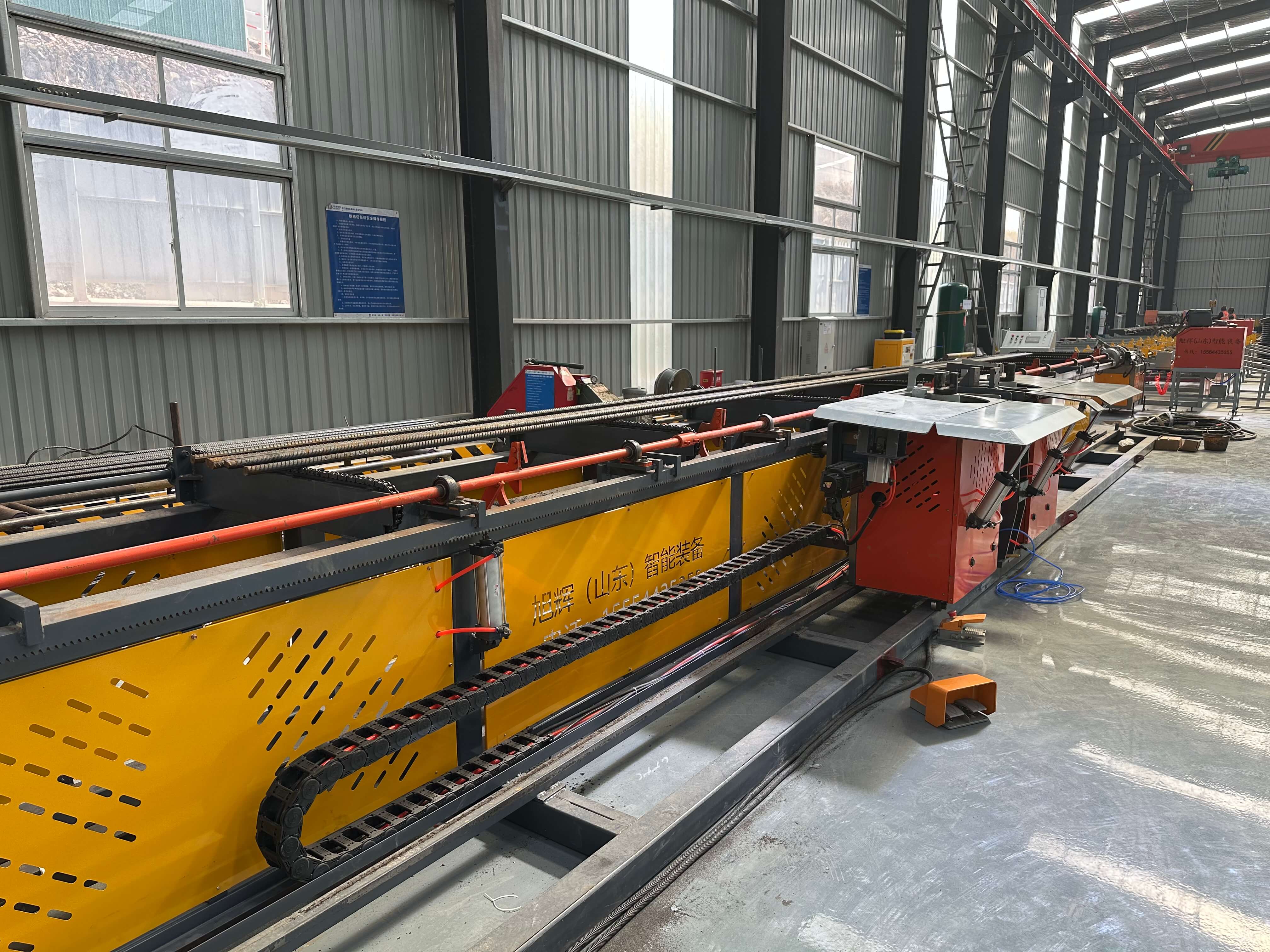 Fully automatic horizontal four-head bending center in operation