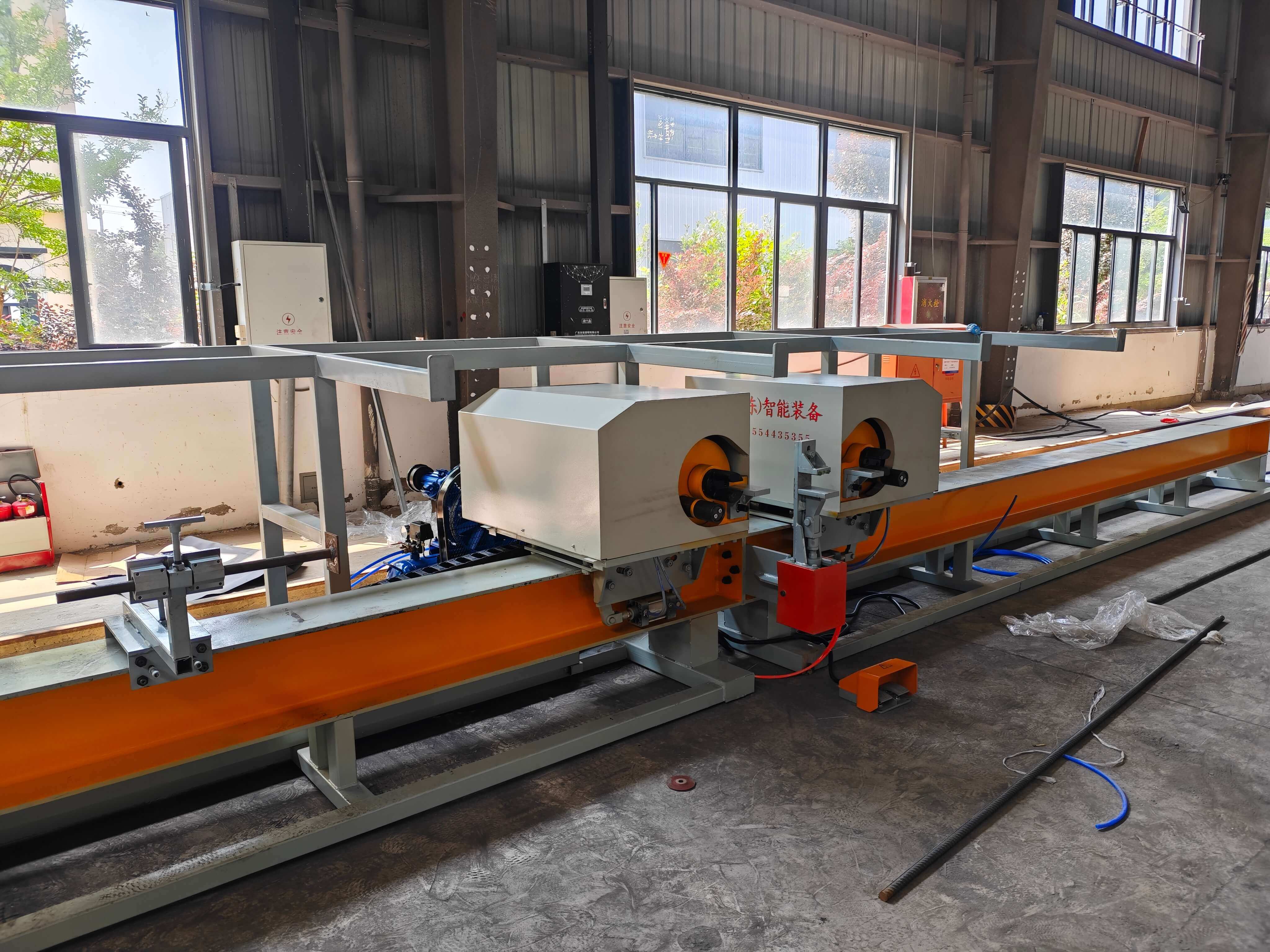 Rebar bending center for bridge construction