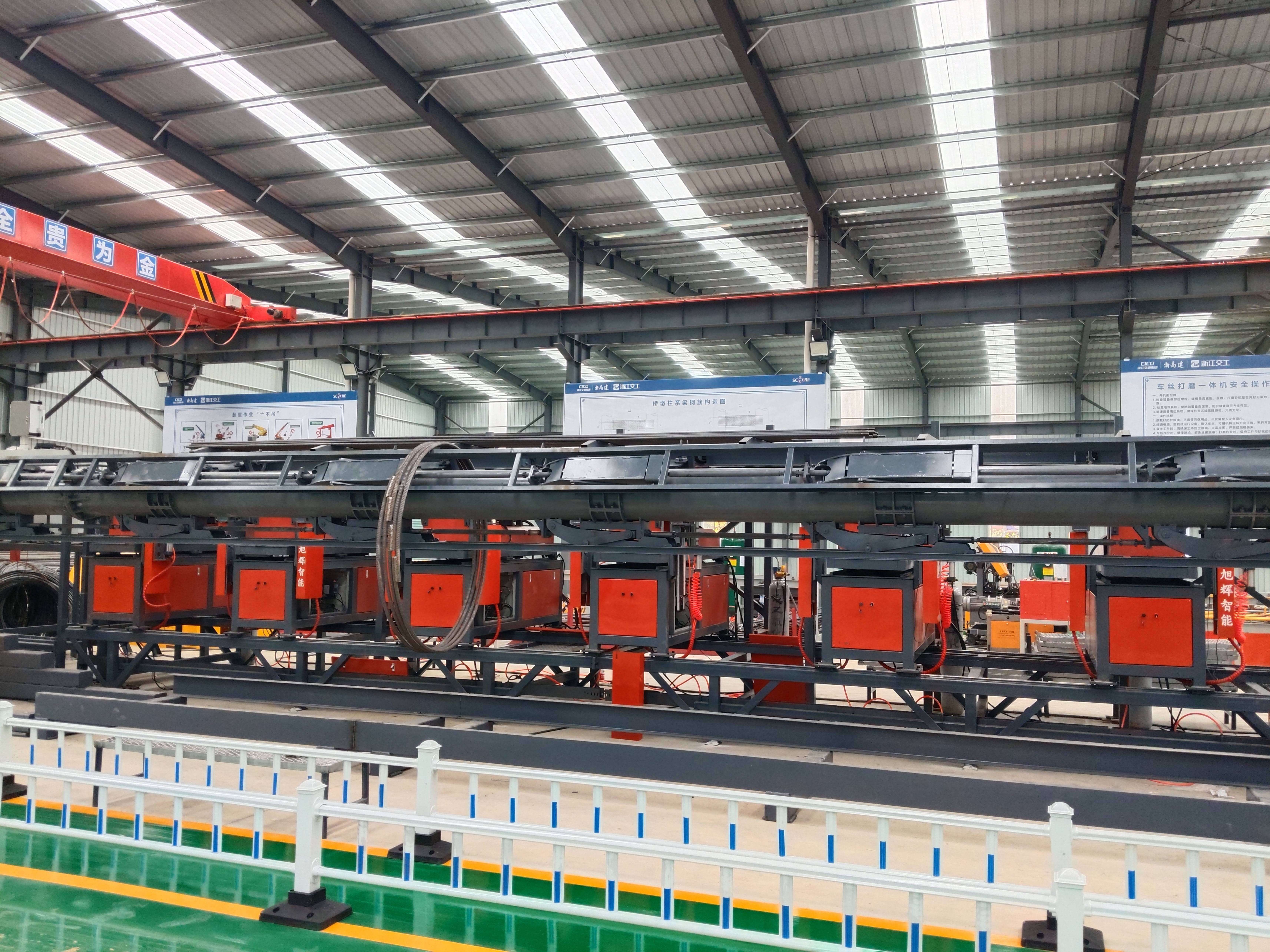 Smart steel cage forming welding workstation in operation