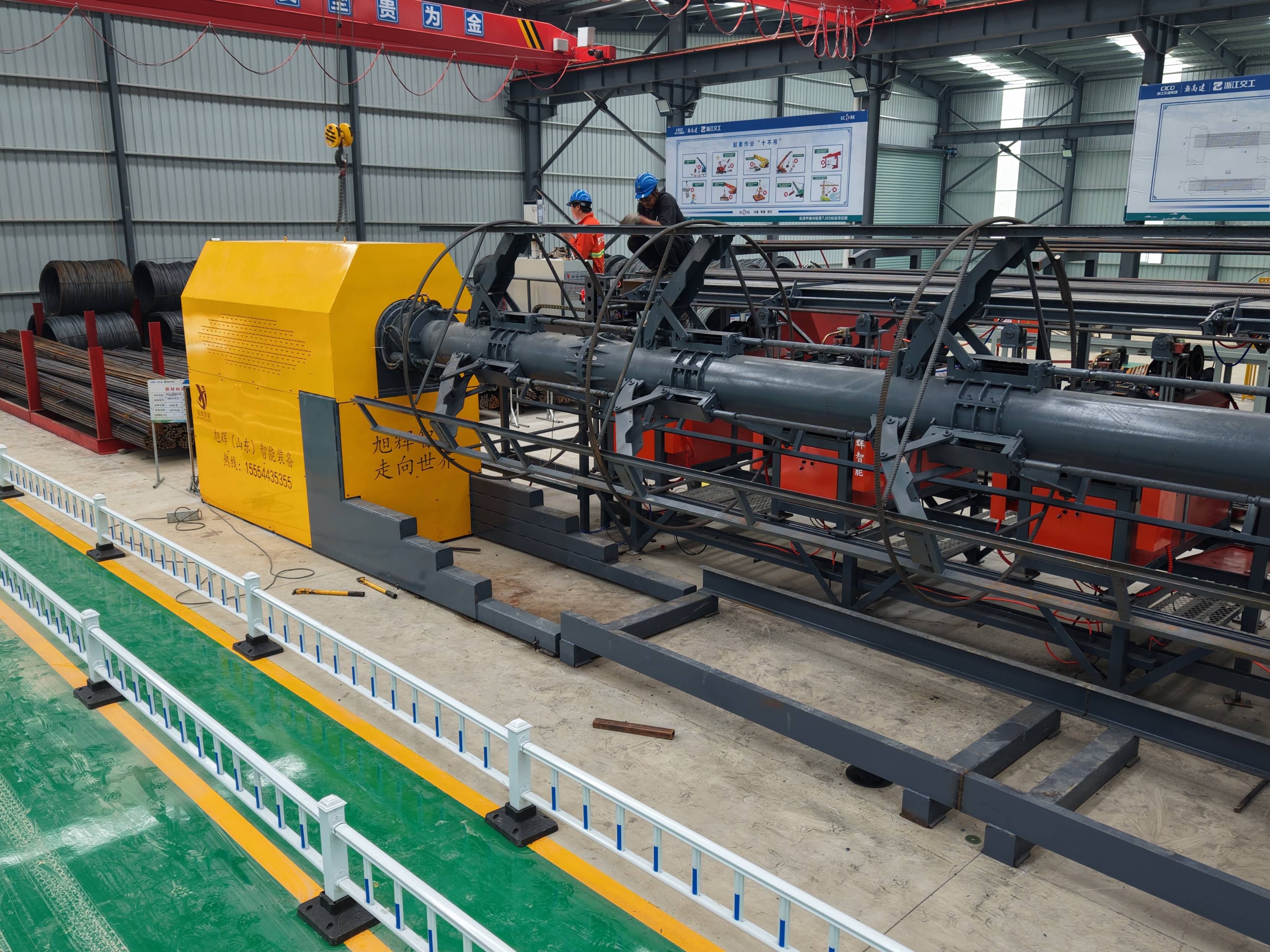 Steel bar cage production line operation