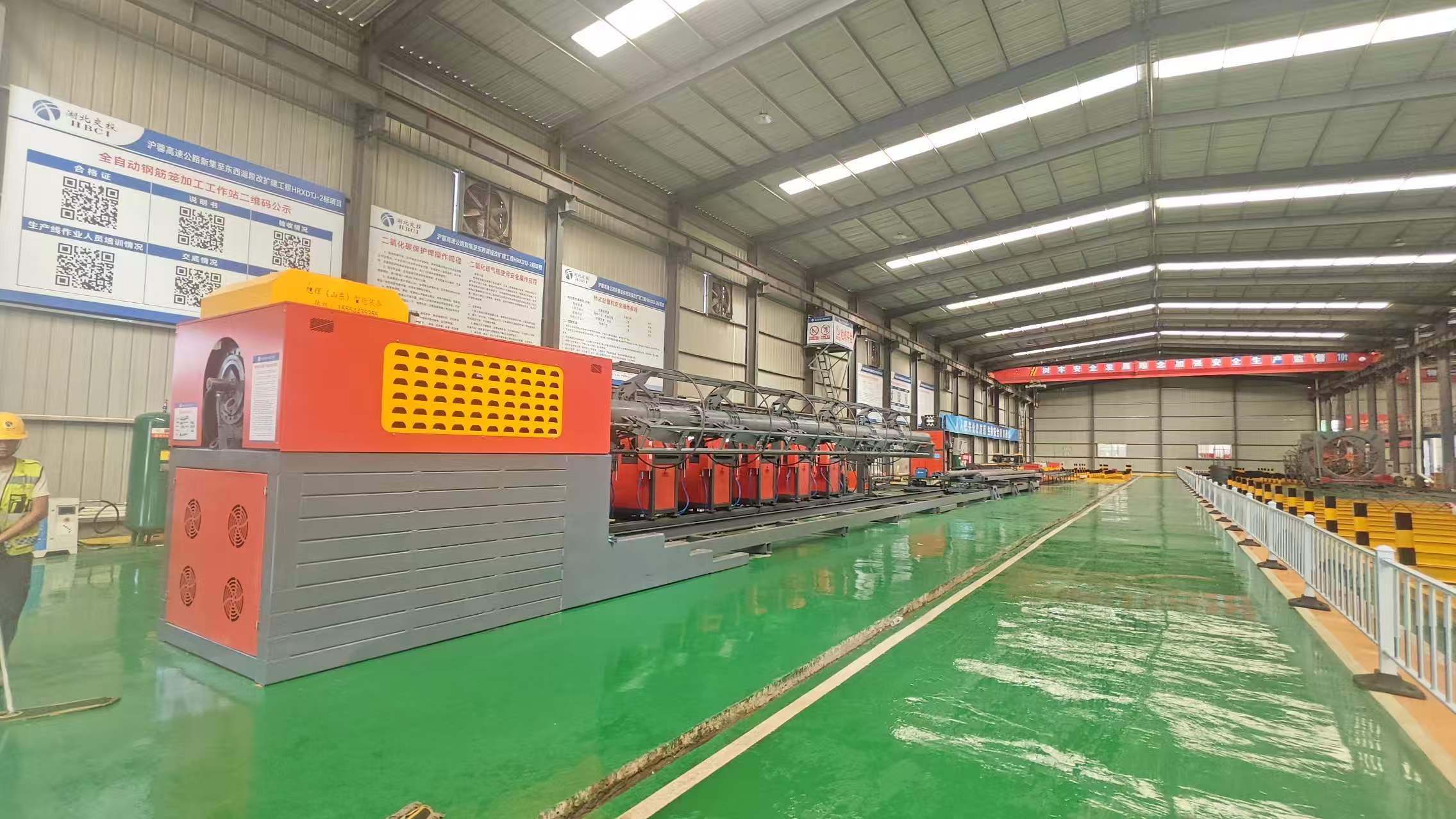 Steel cage welding workstation operation demonstration