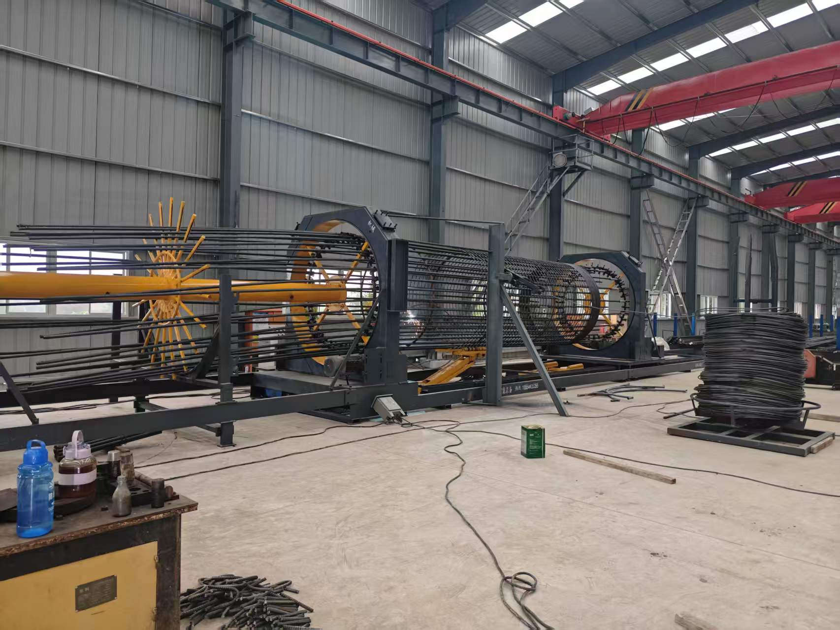 Steel bar cage rolling welding equipment in factory