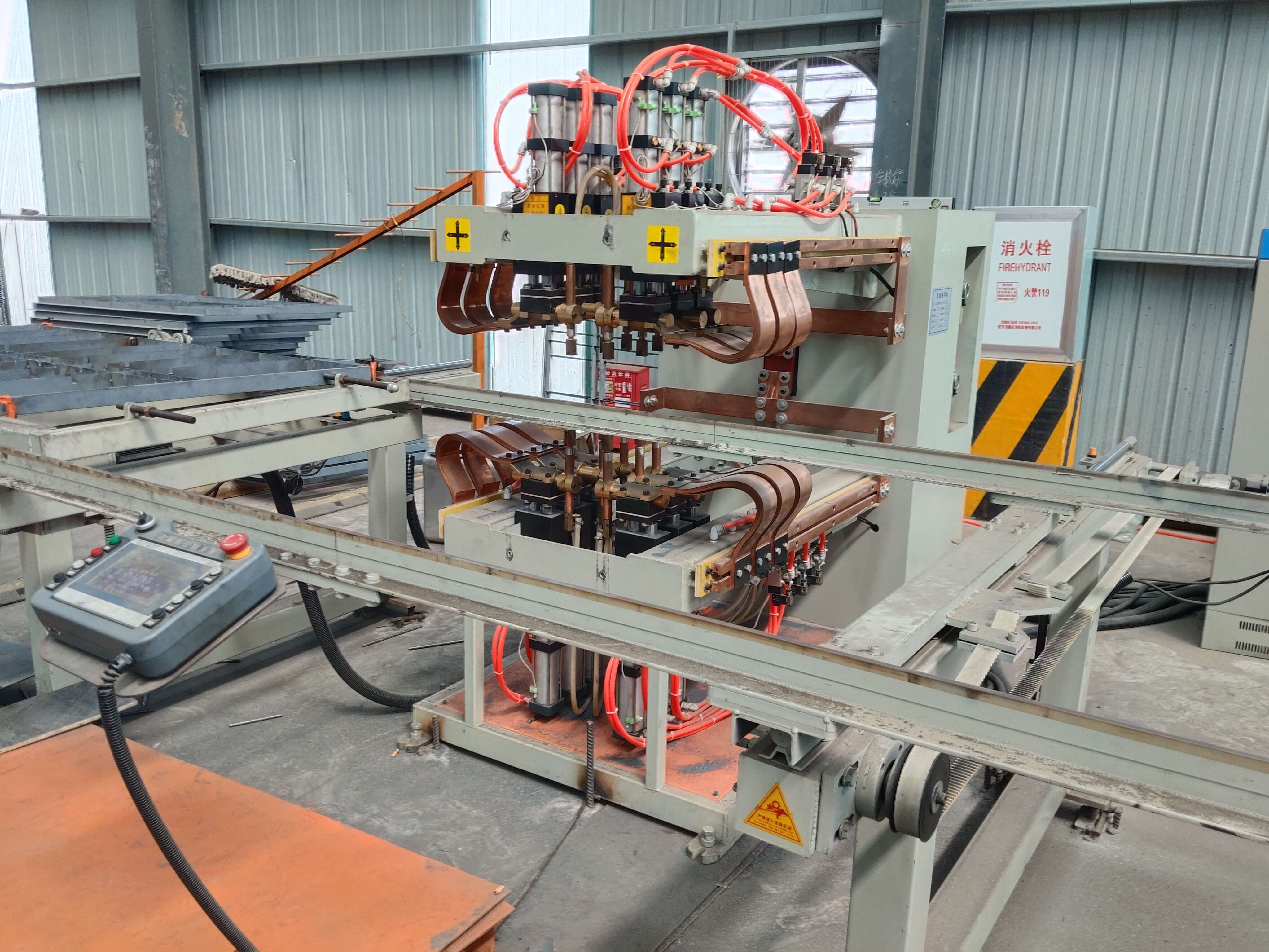 Automated rebar processing equipment in operation