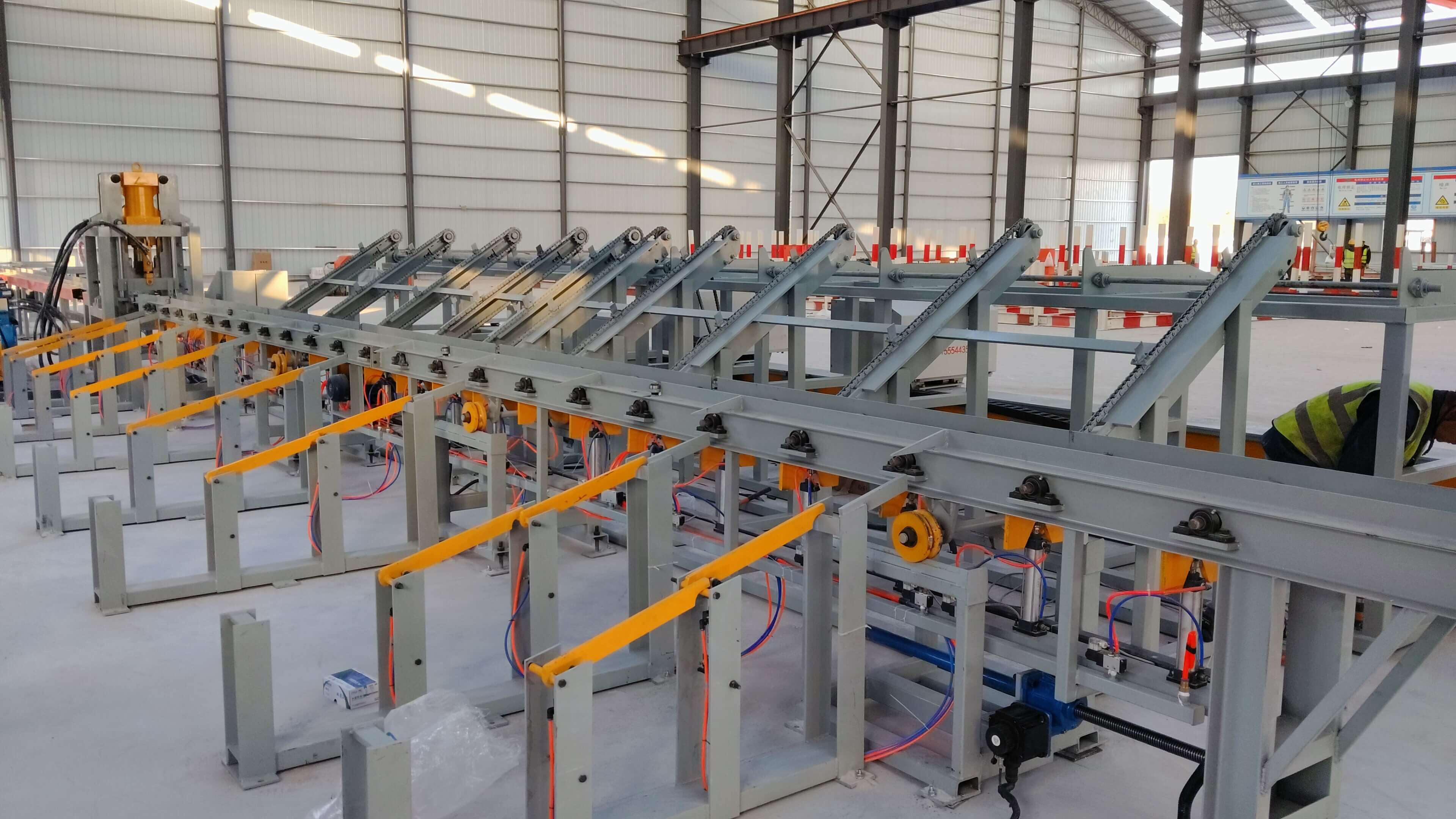Steel bar CNC cutting line in factory