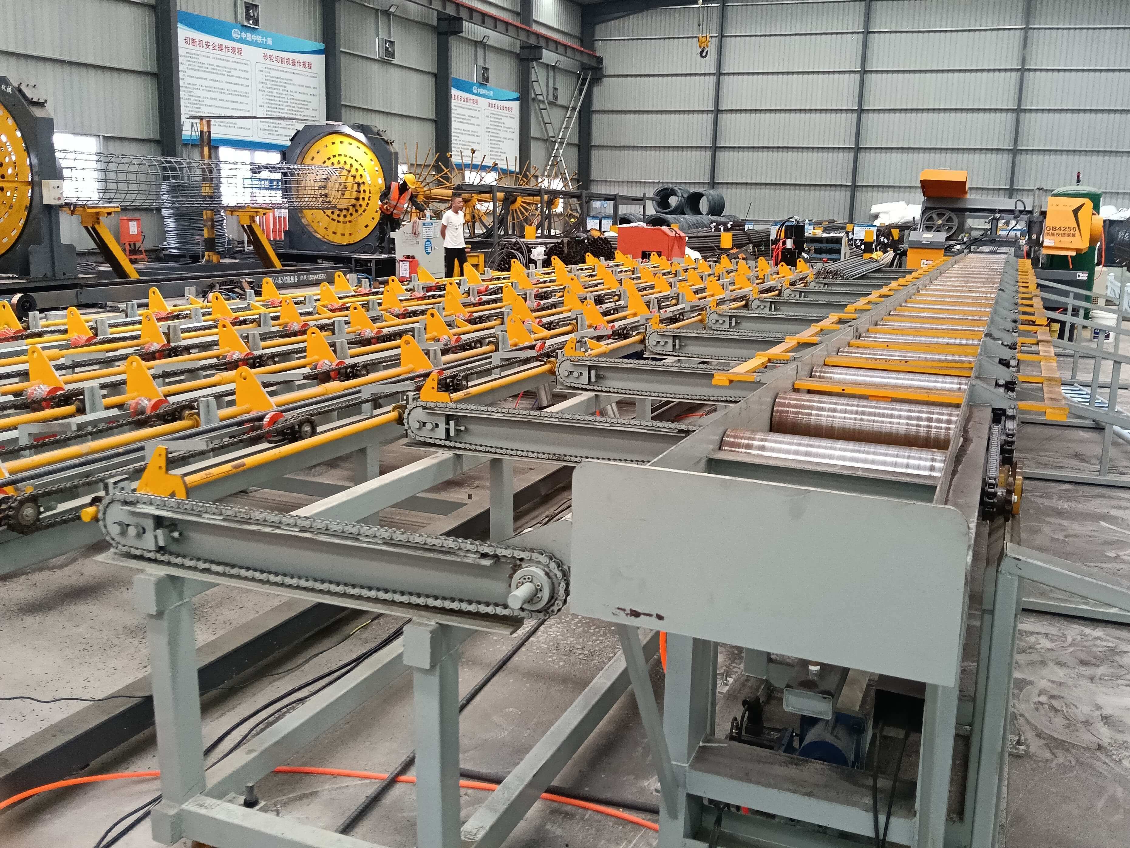 Steel bar processing equipment in factory