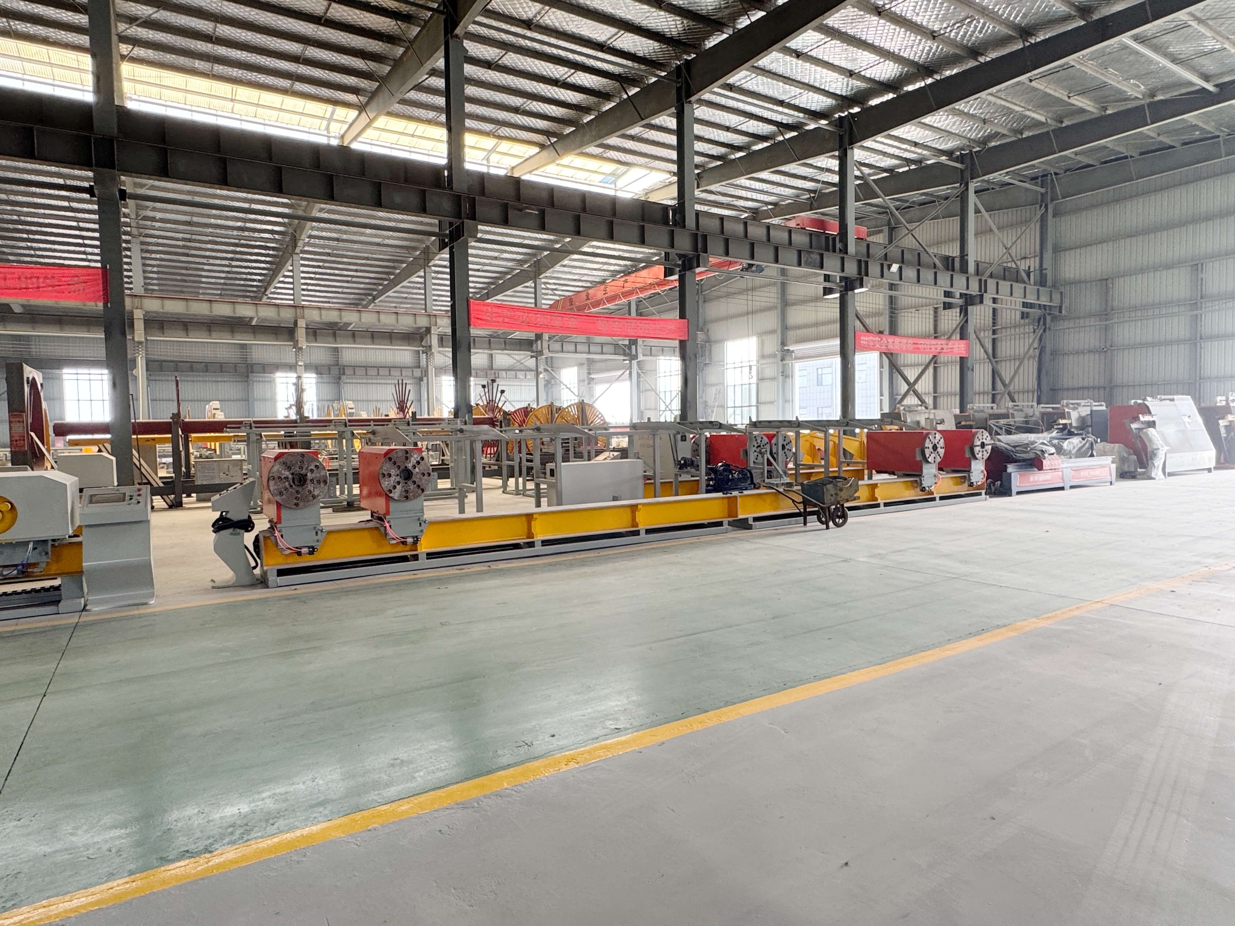 Smart four-head rebar bending center in operation