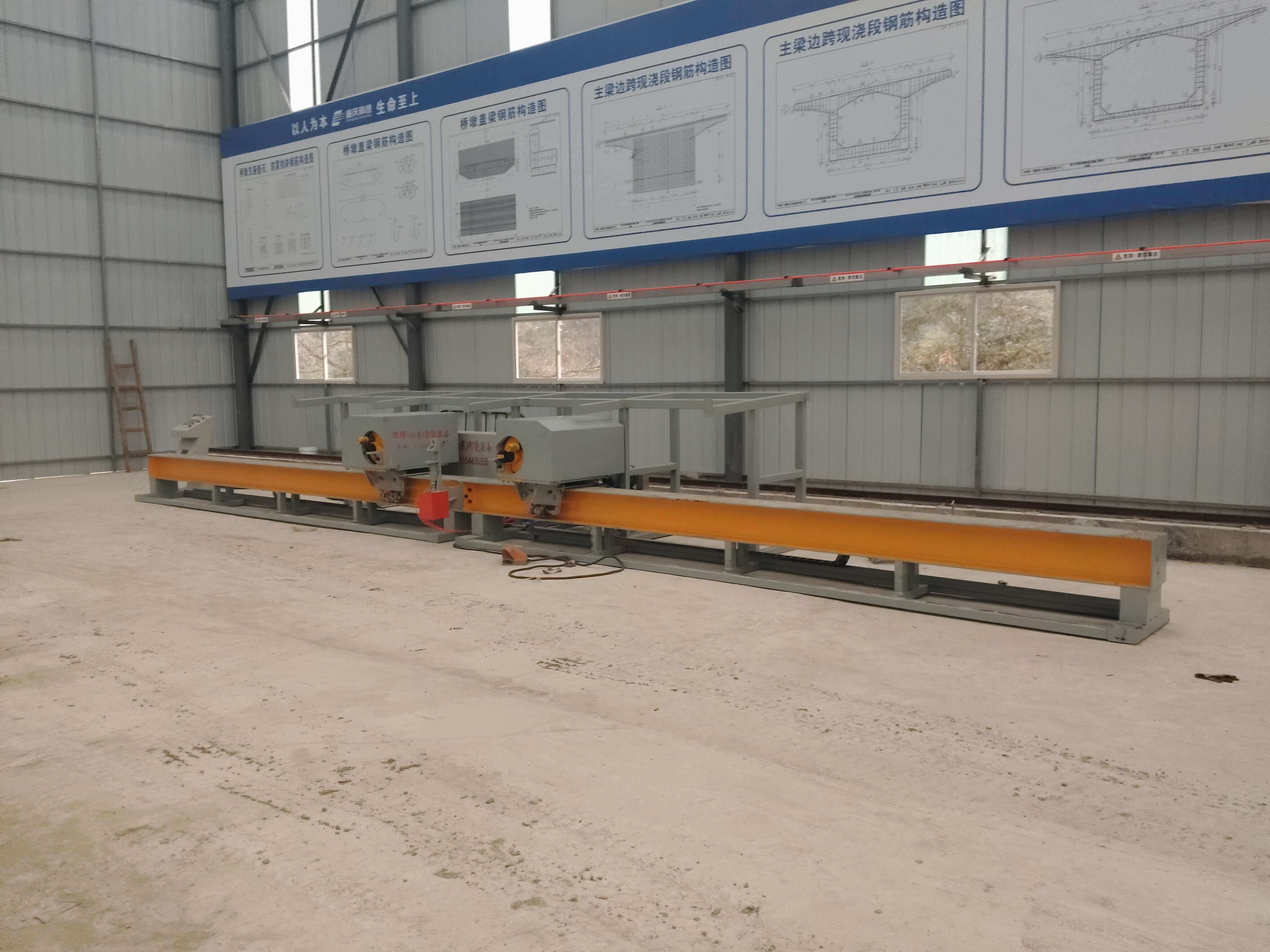 Fully automatic rebar bending center in operation