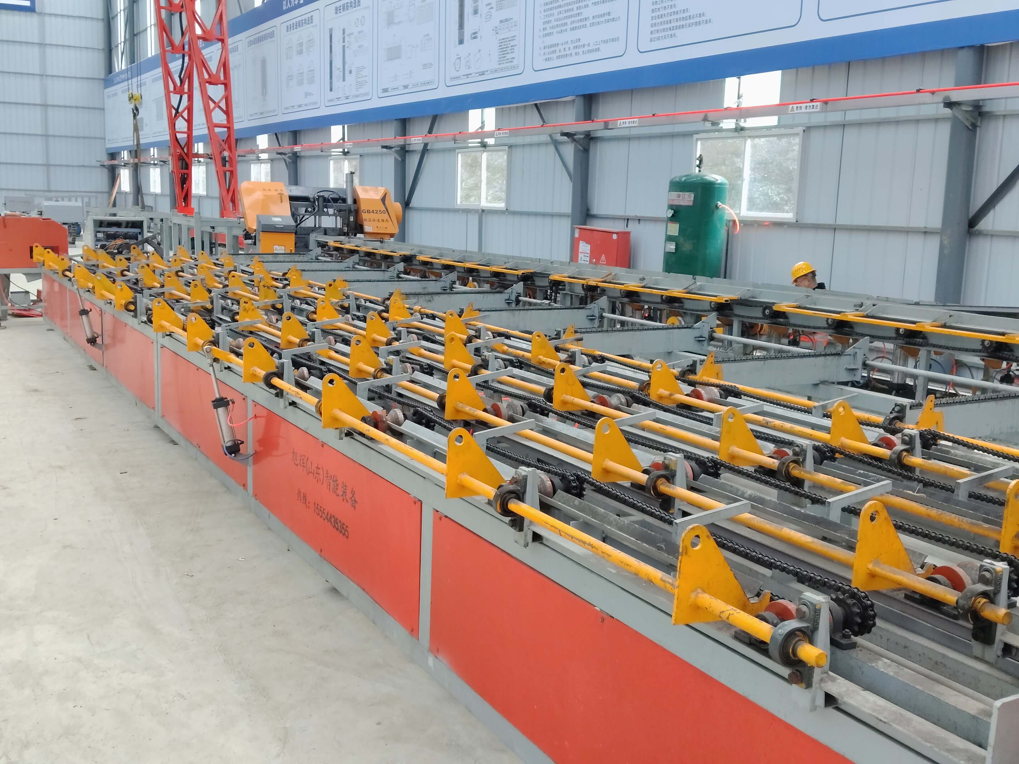 CNC steel bar cutting threading and grinding production line