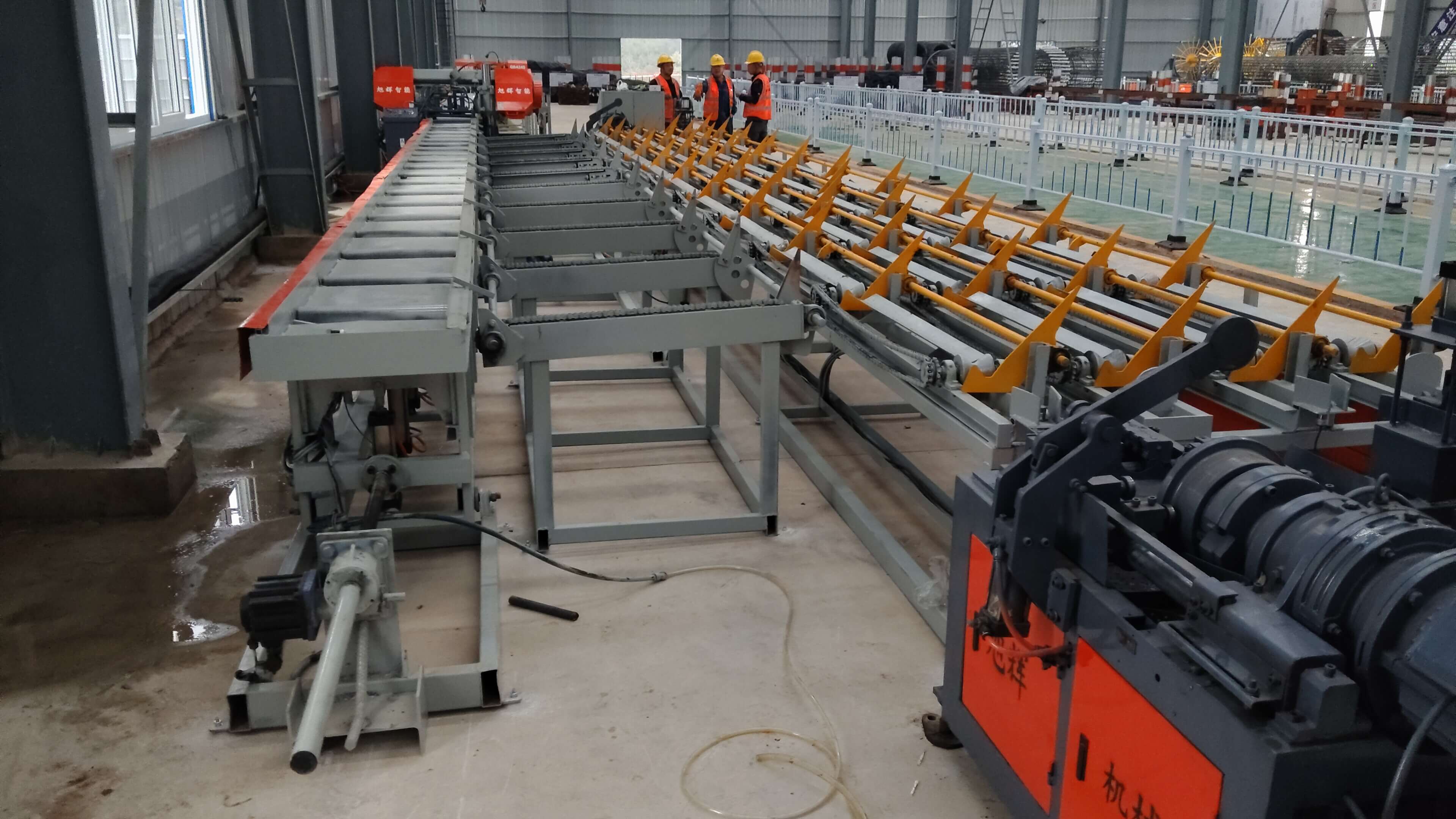 Steel bar processing equipment in construction site