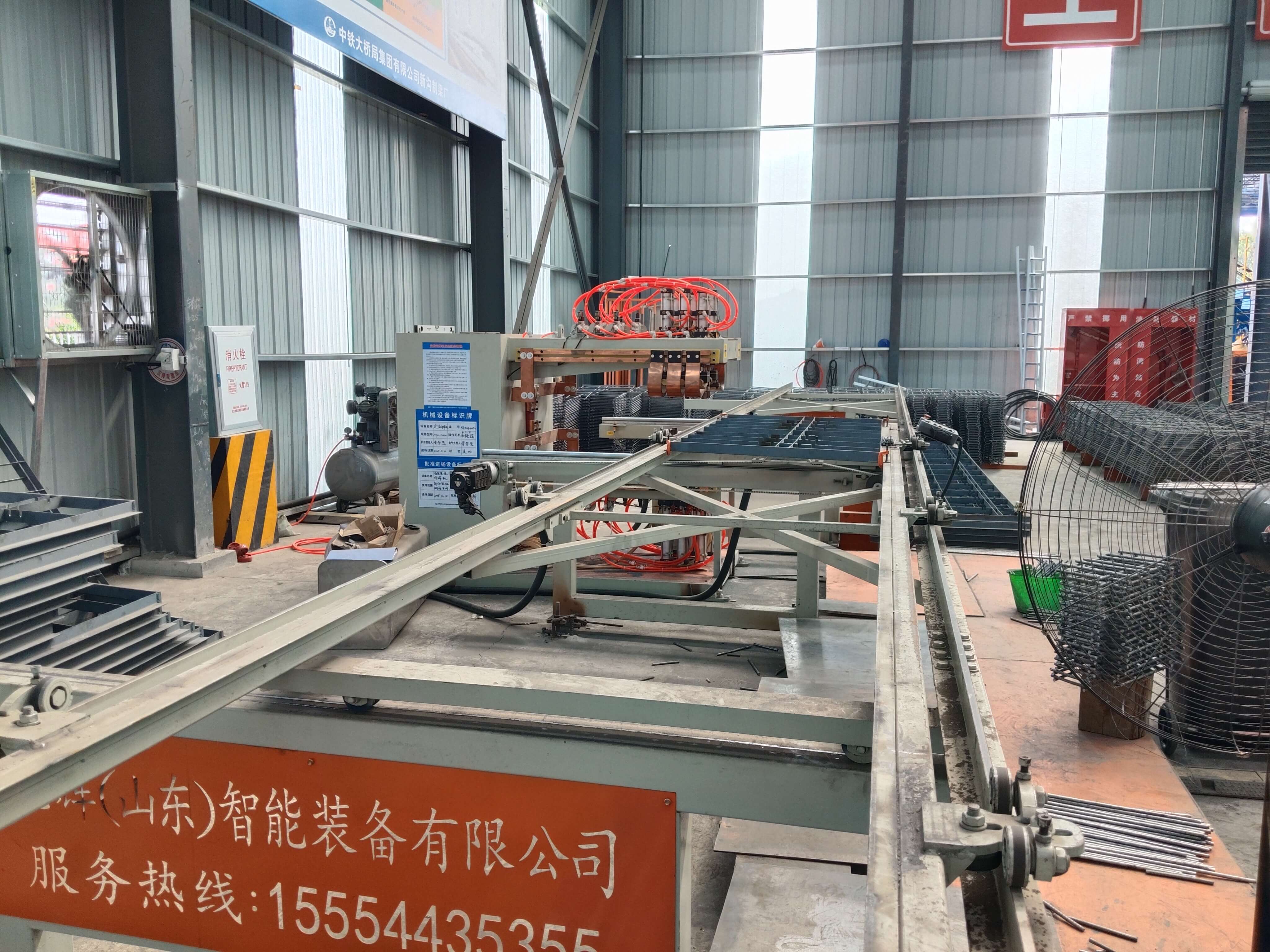 CNC steel bar cutting line in operation