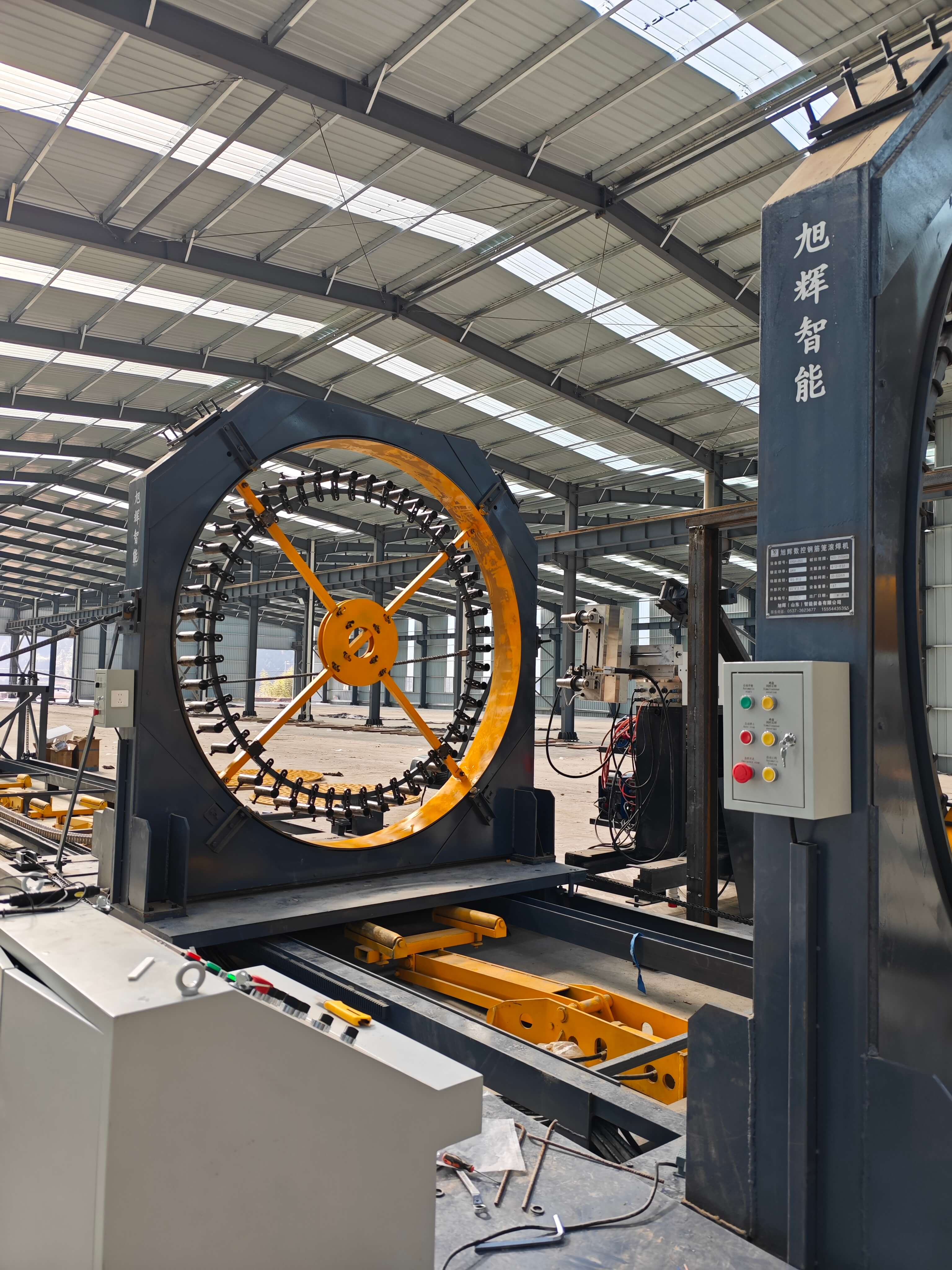 CNC steel reinforcement cage forming machine in factory