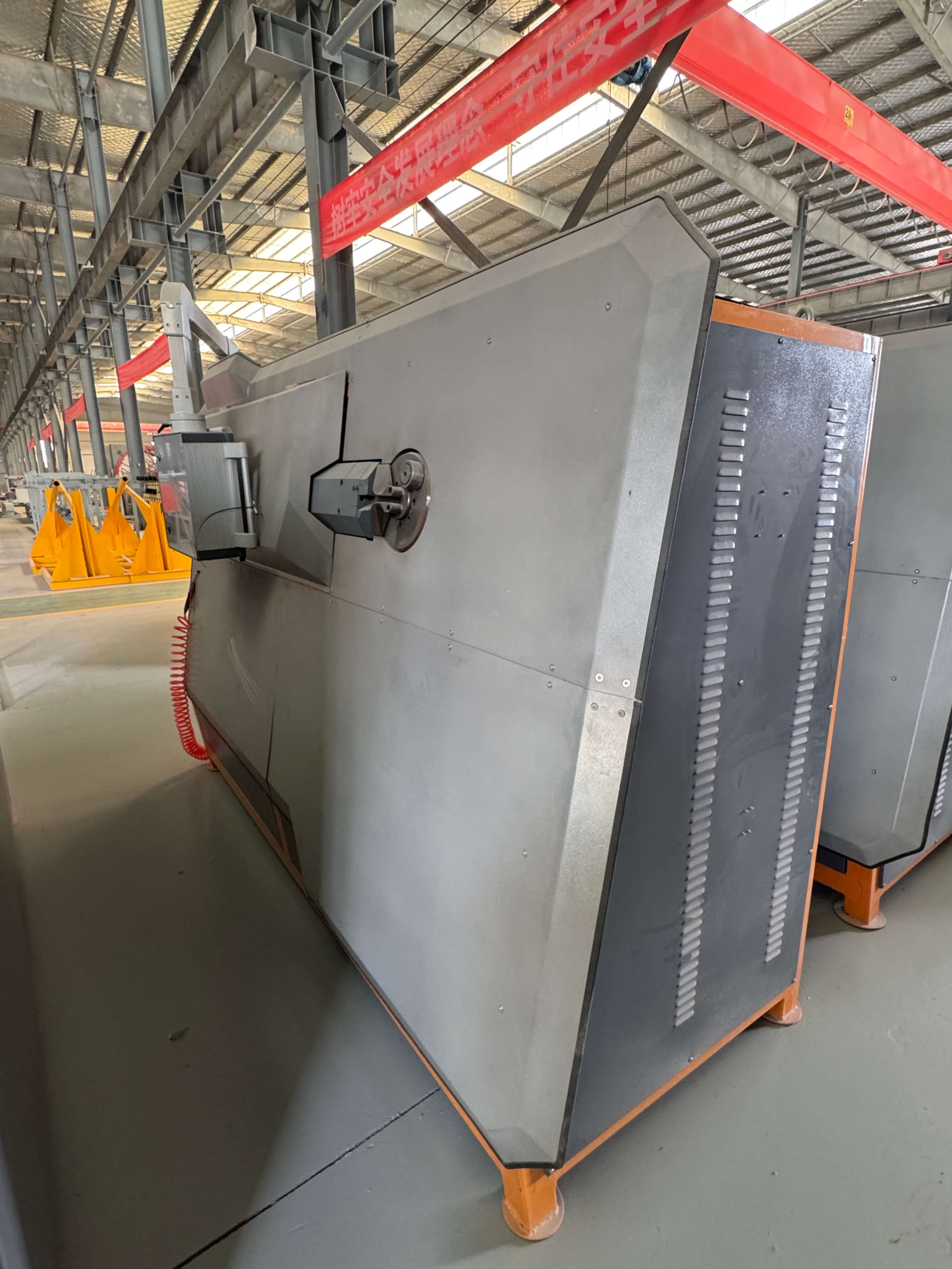Industrial rebar bending machine operation
