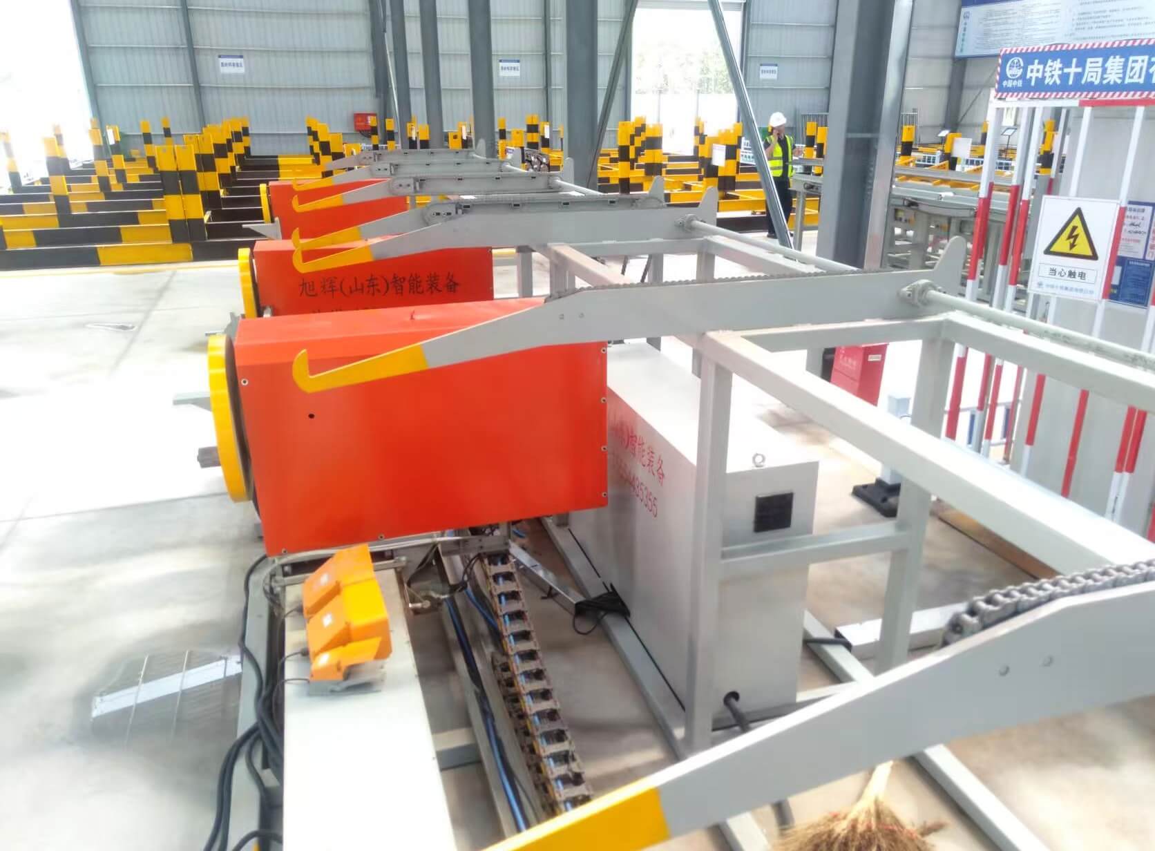 CNC four-head bending center in operation