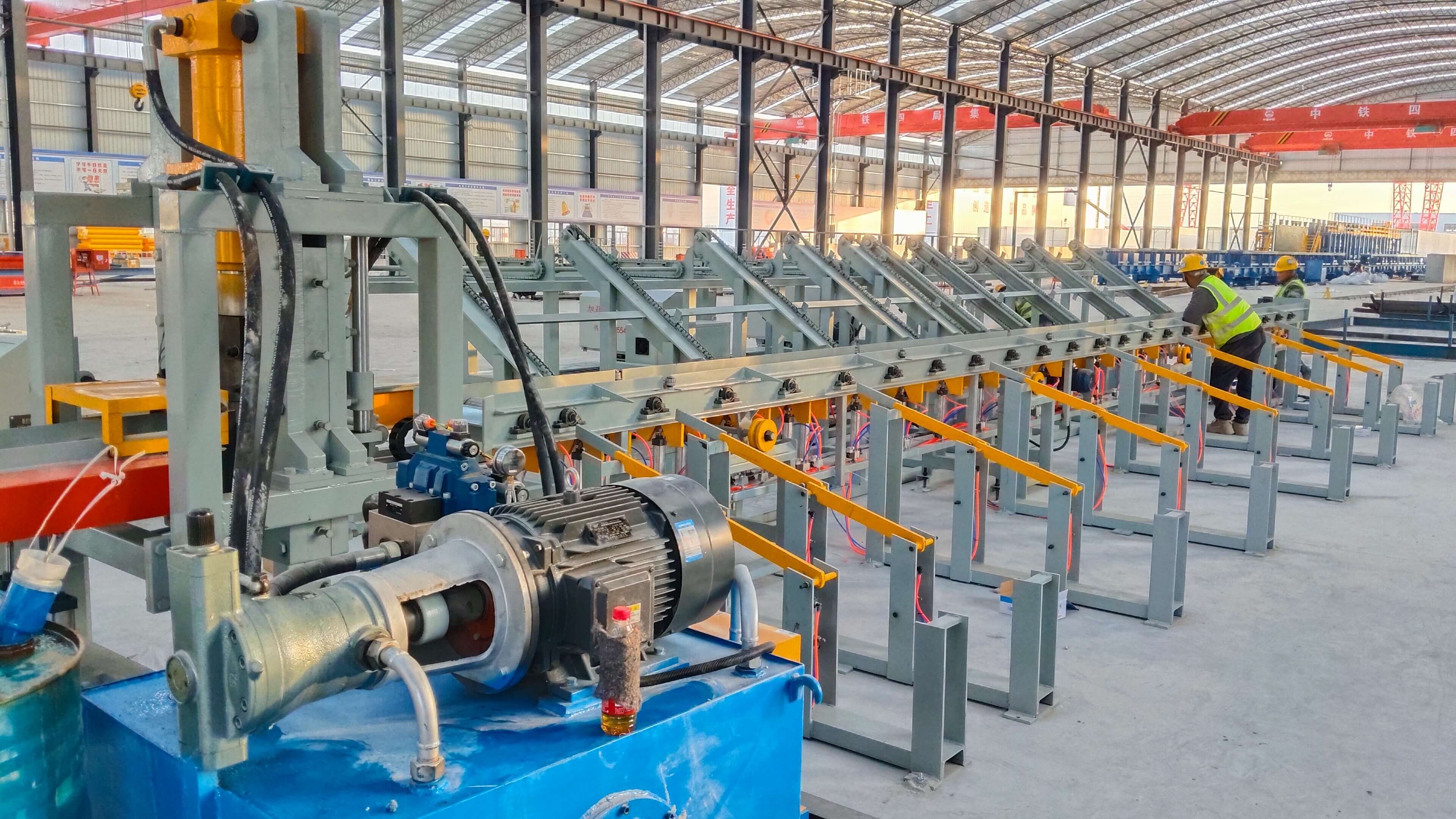 CNC rebar cutting line in factory production