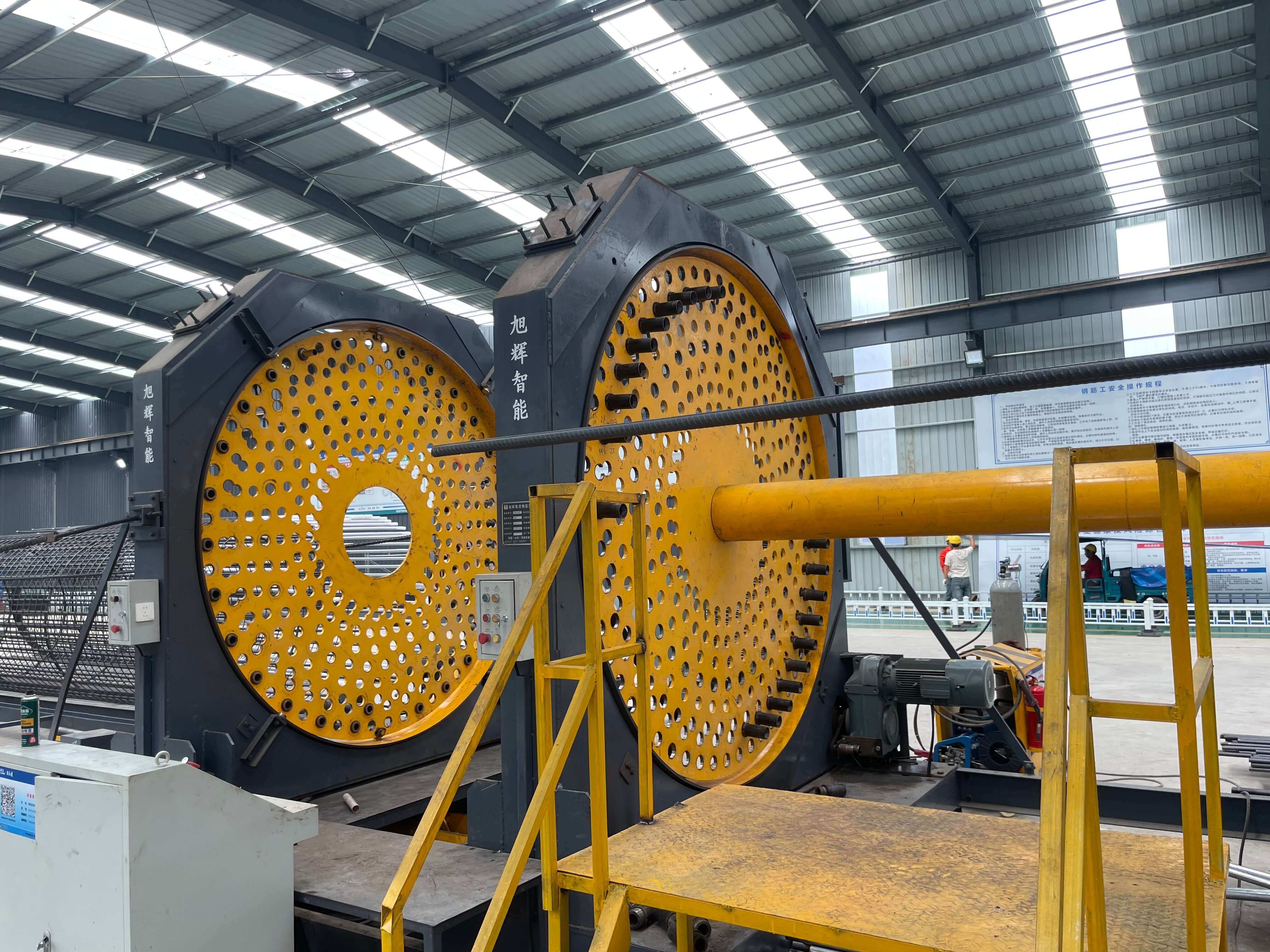 CNC steel cage rolling machine in factory