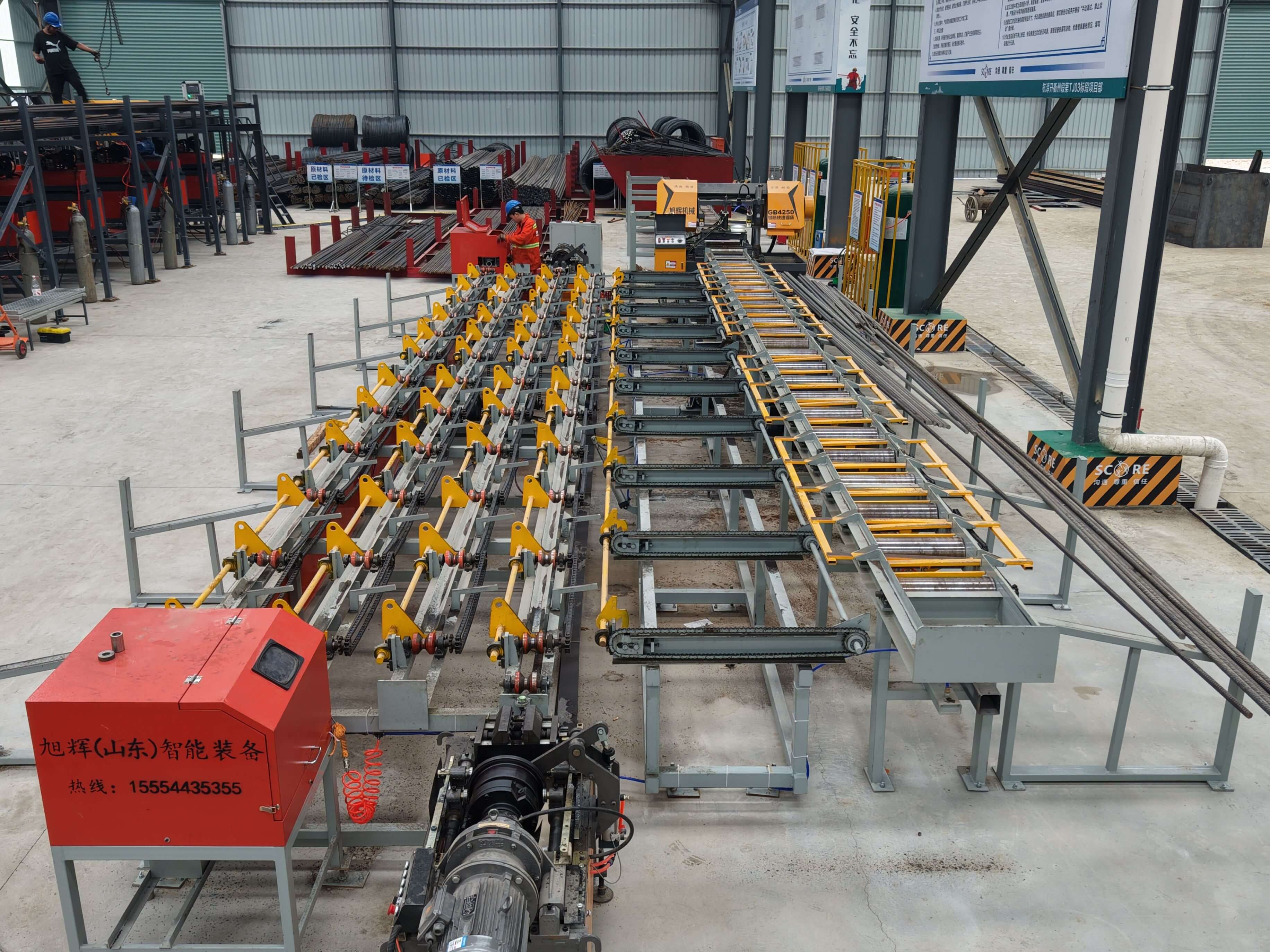 CNC steel bar sawing threading and polishing machine