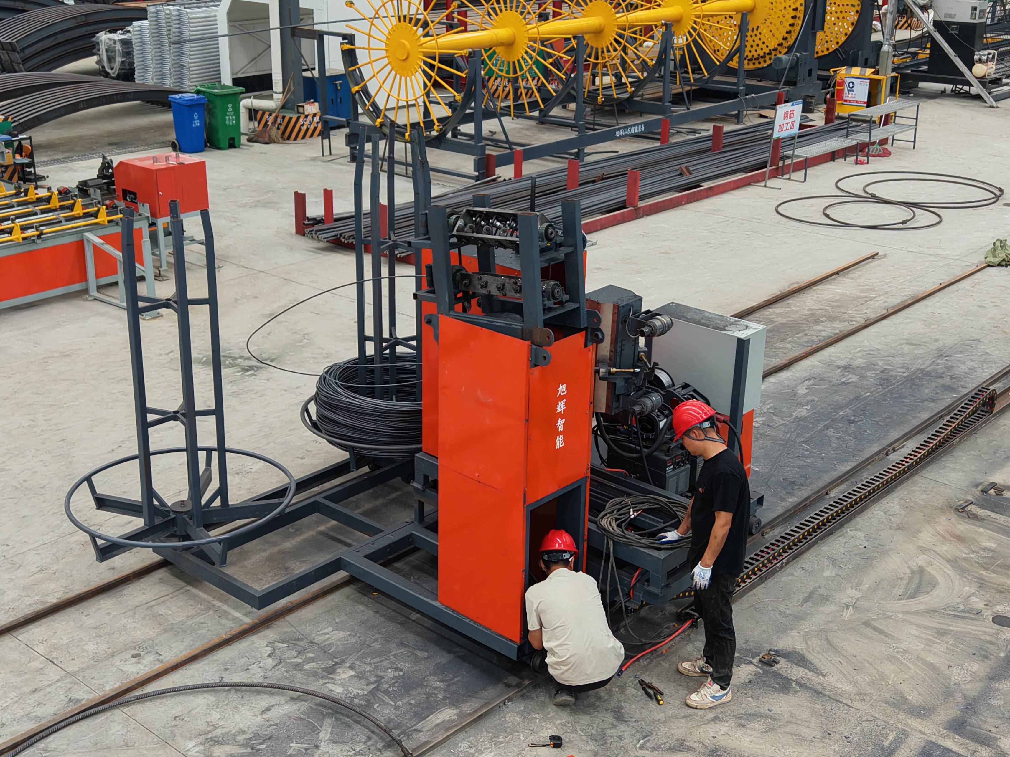 Fully automatic steel cage welding workstation in operation
