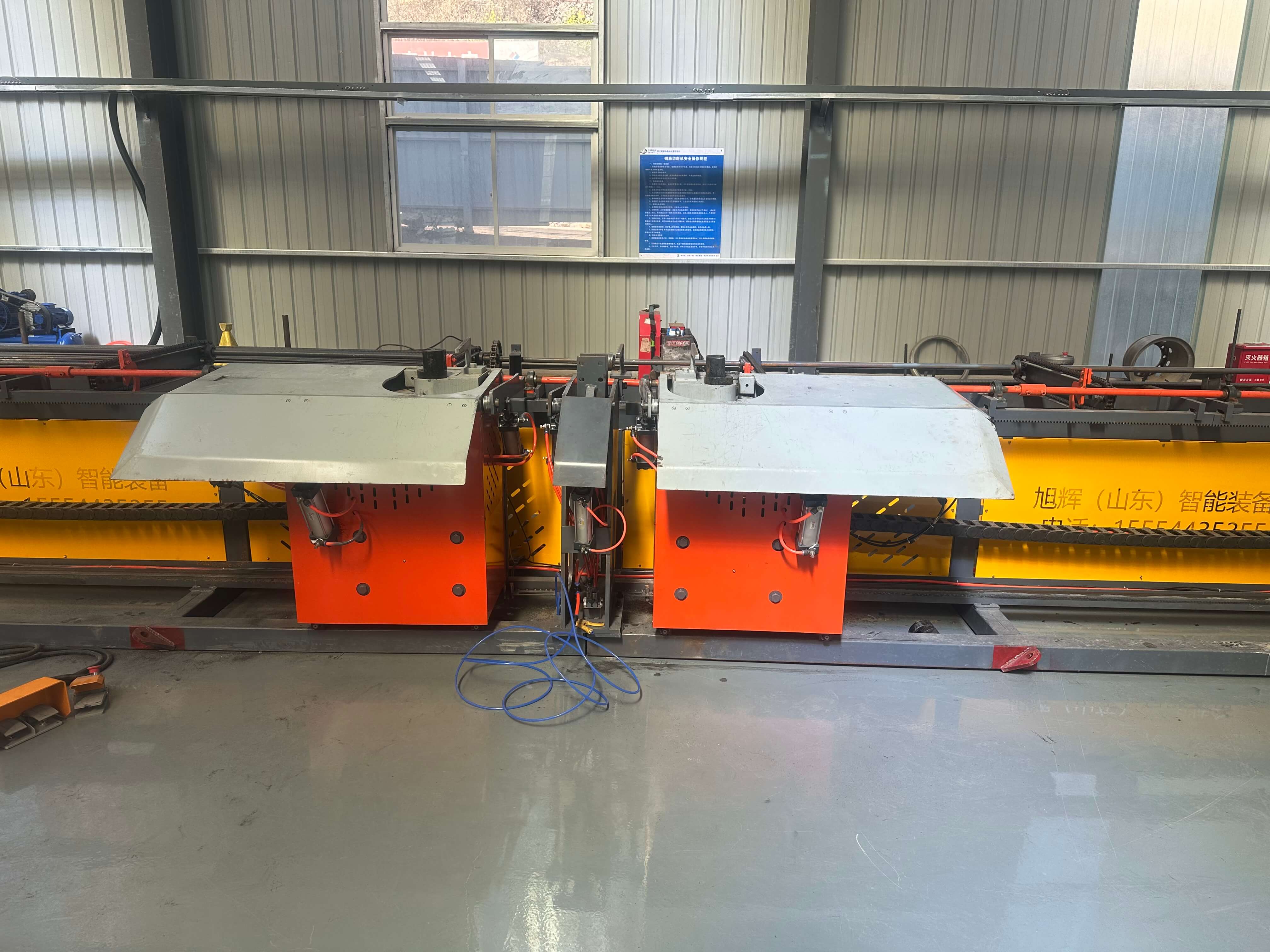 Fully automatic horizontal four-head bending center in operation
