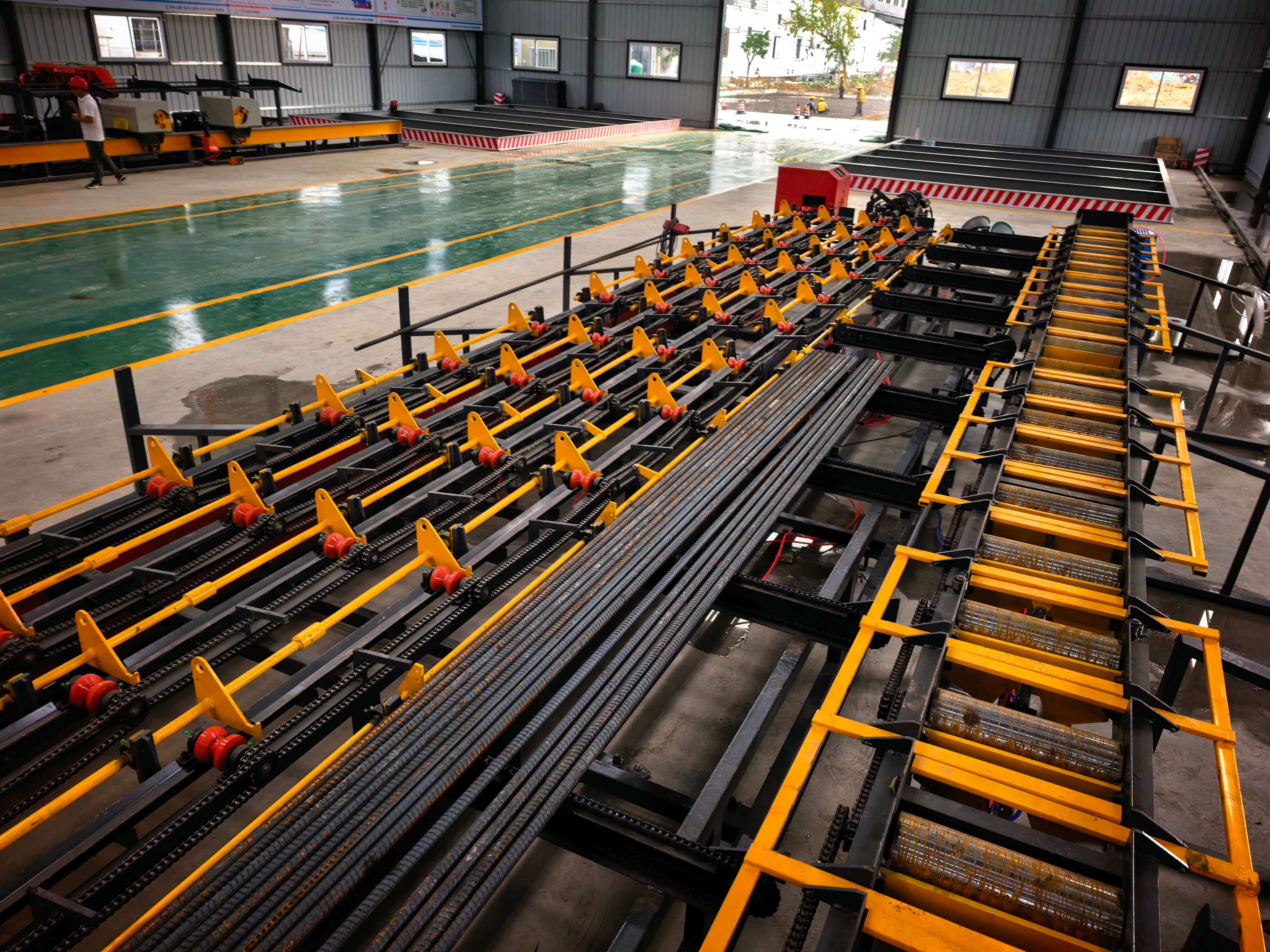CNC steel bar cutting threading polishing production line