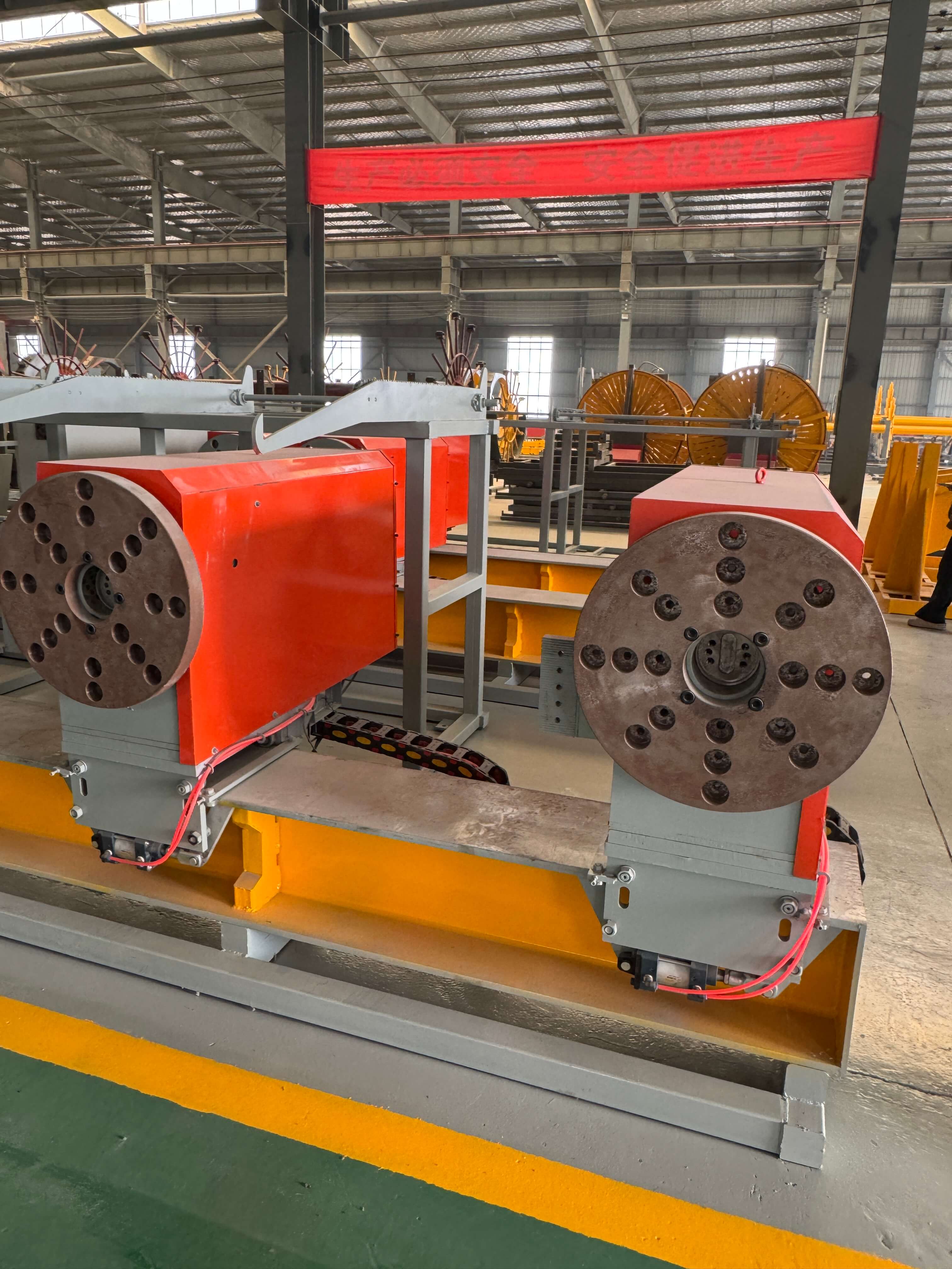 Smart four-head rebar bending center in operation