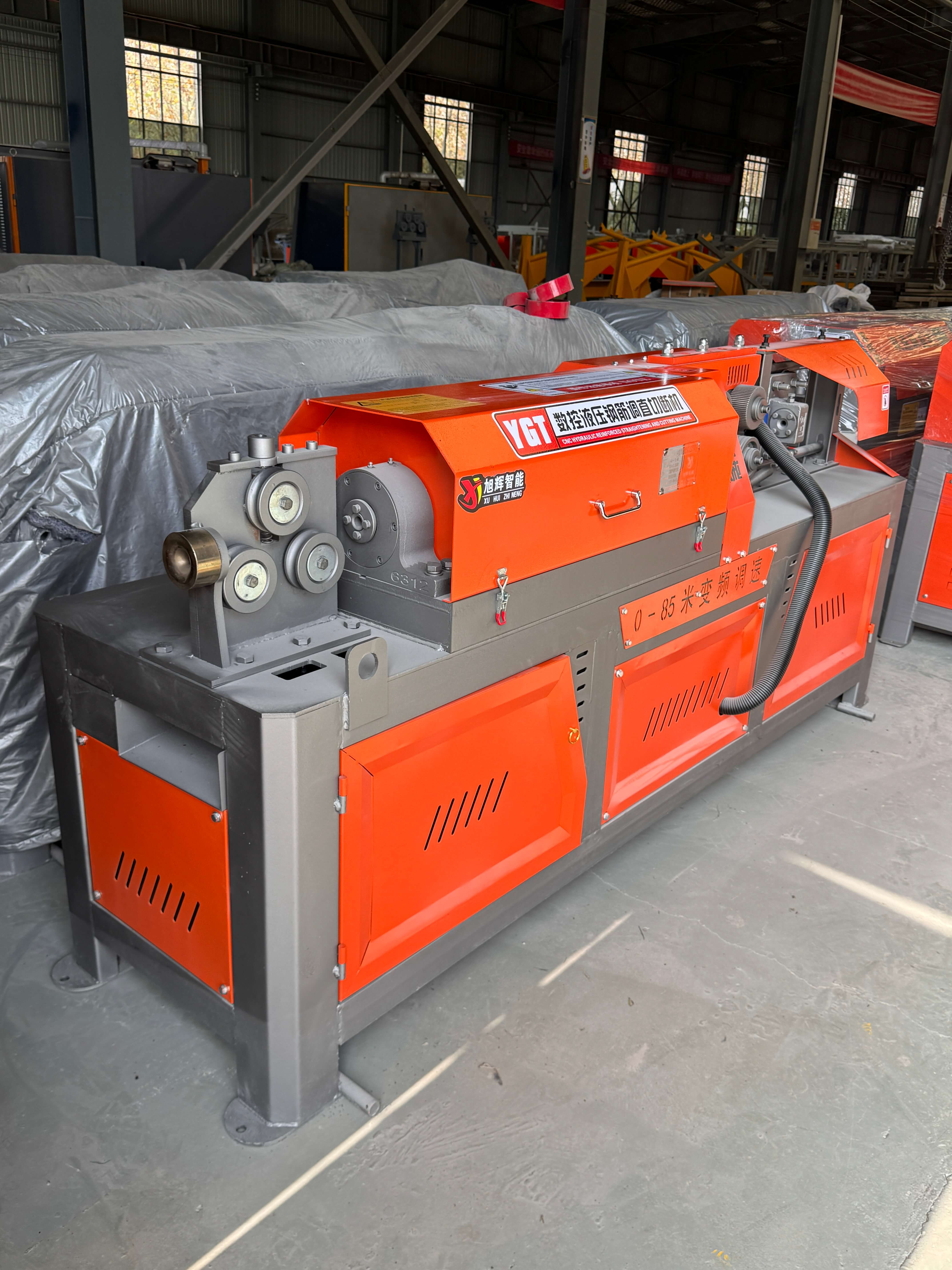 CNC steel bar processing equipment in operation