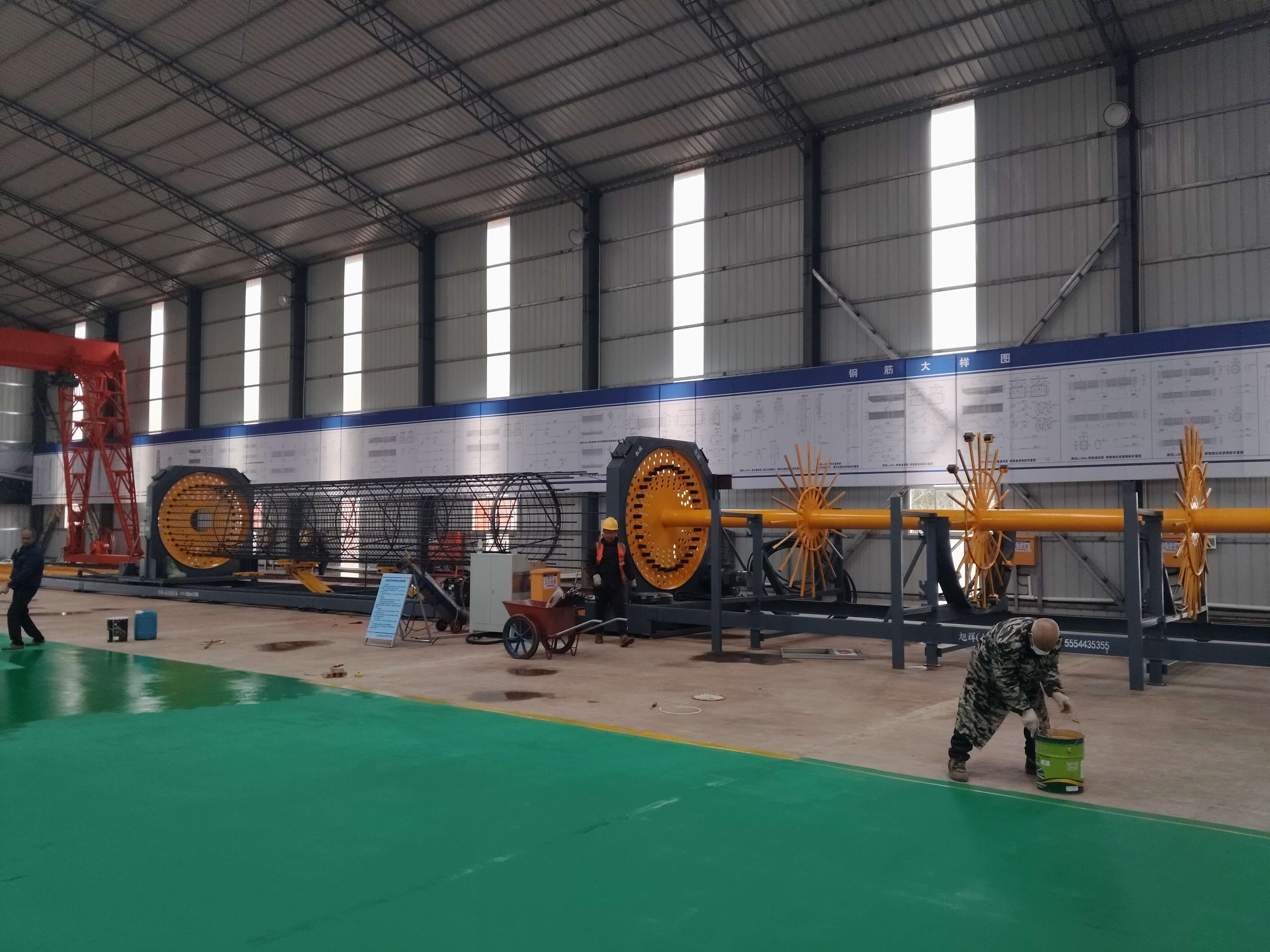 Steel bar processing equipment in construction site