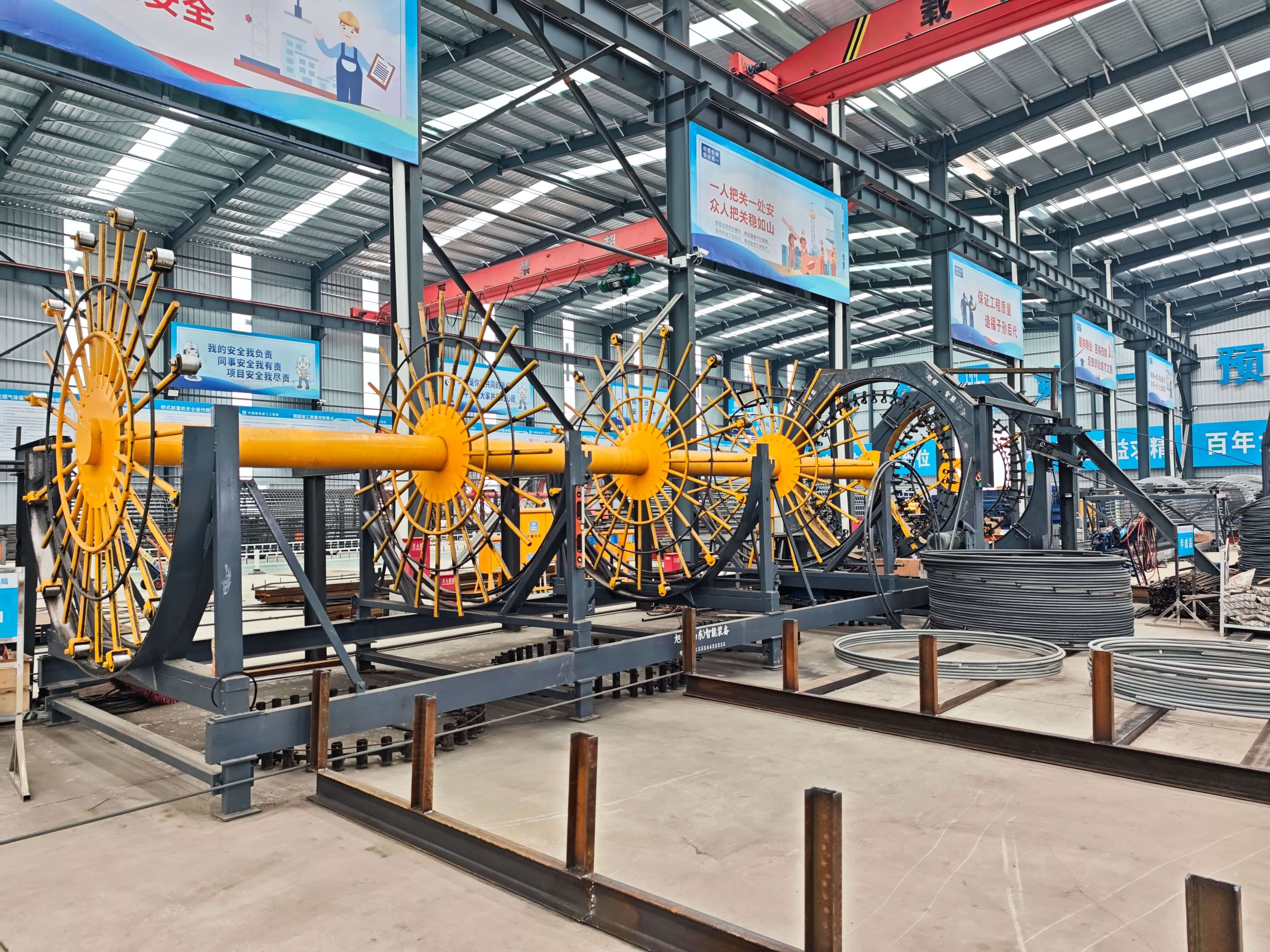 Rebar cage production line for bridge construction