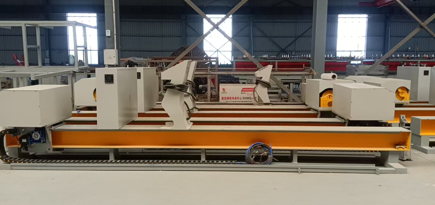 Industrial rebar bending machine operation