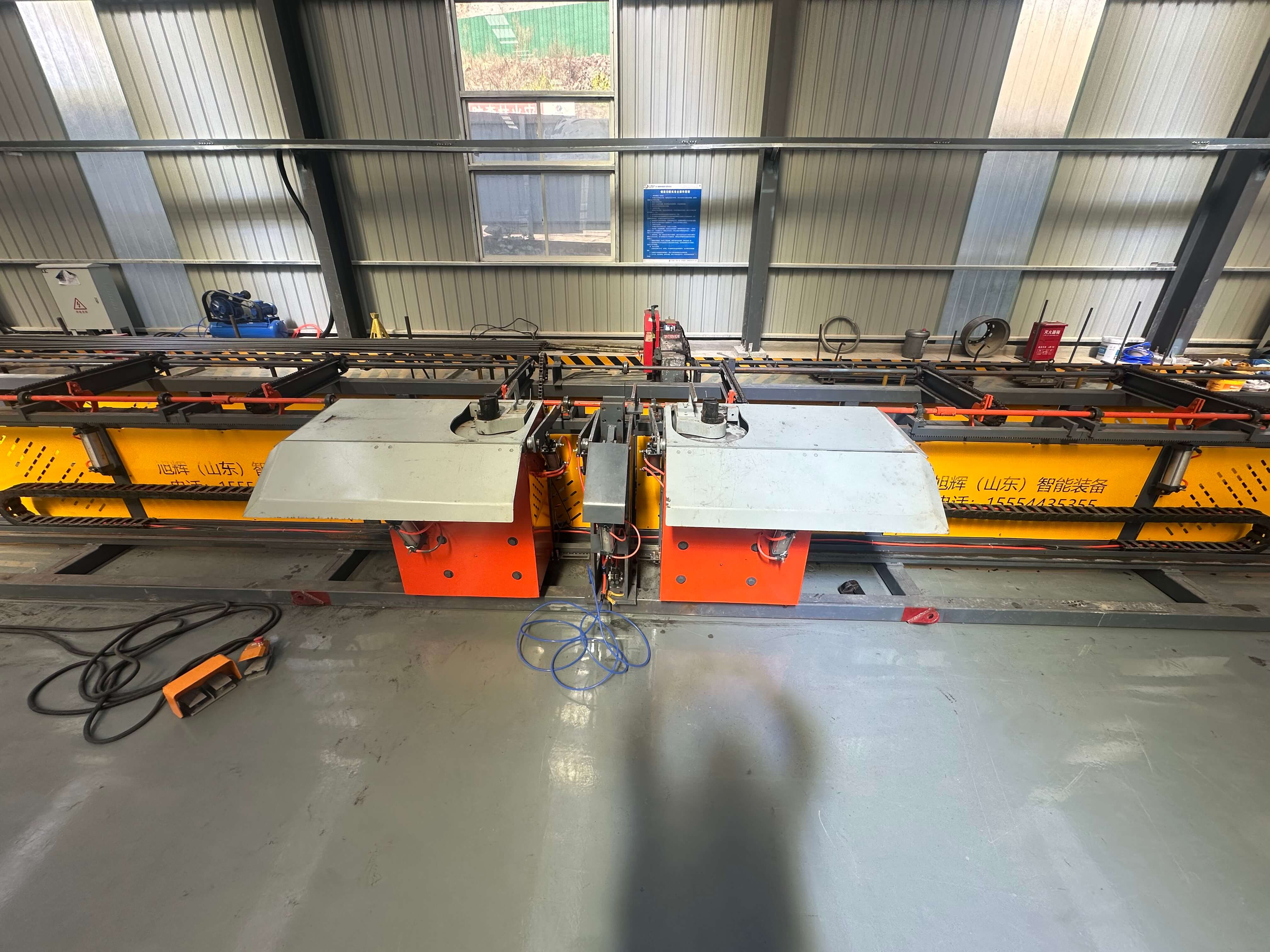 Horizontal Four Head Rebar Bending Center in Operation