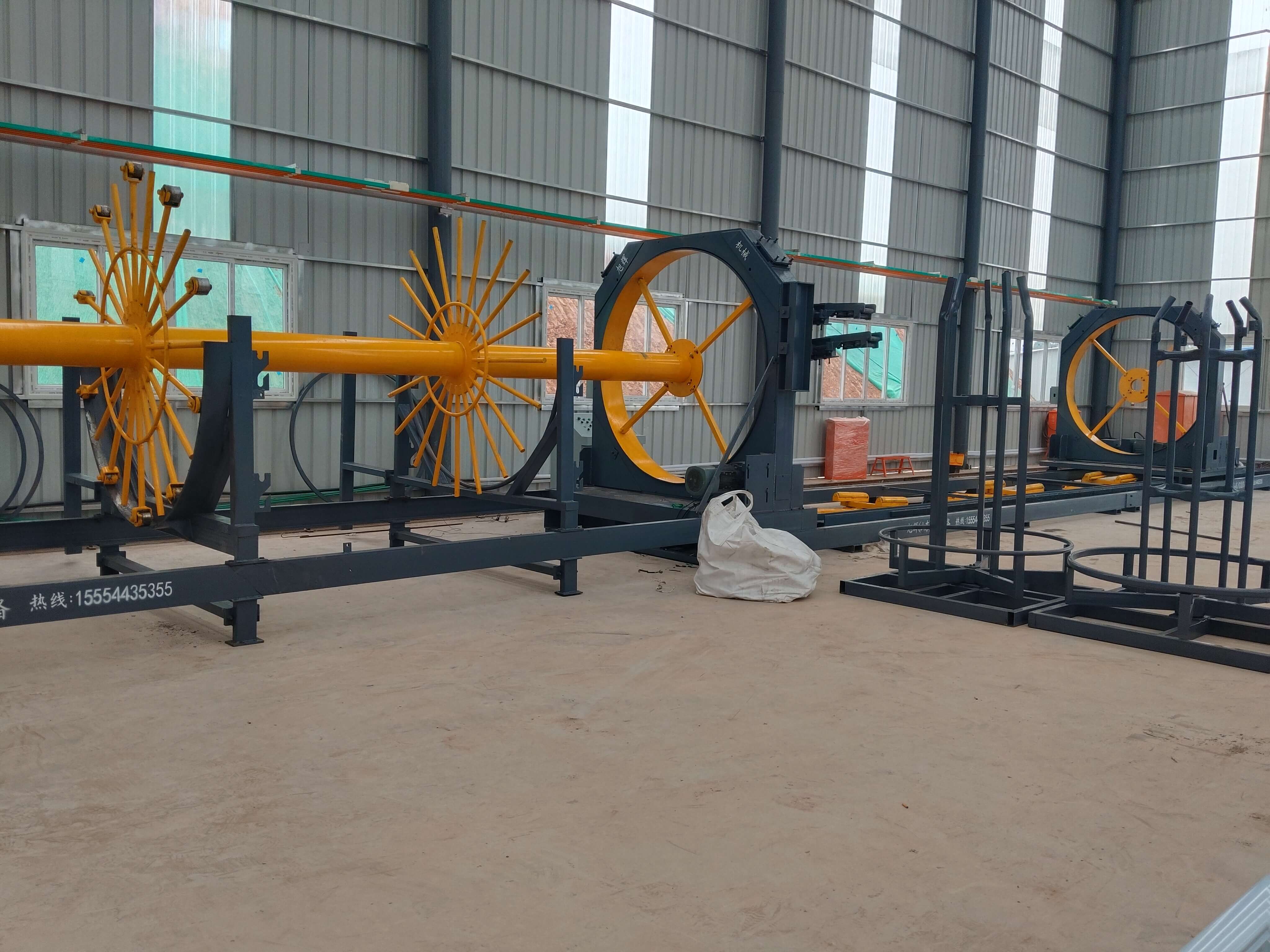 Fully automatic steel cage rolling welder in operation