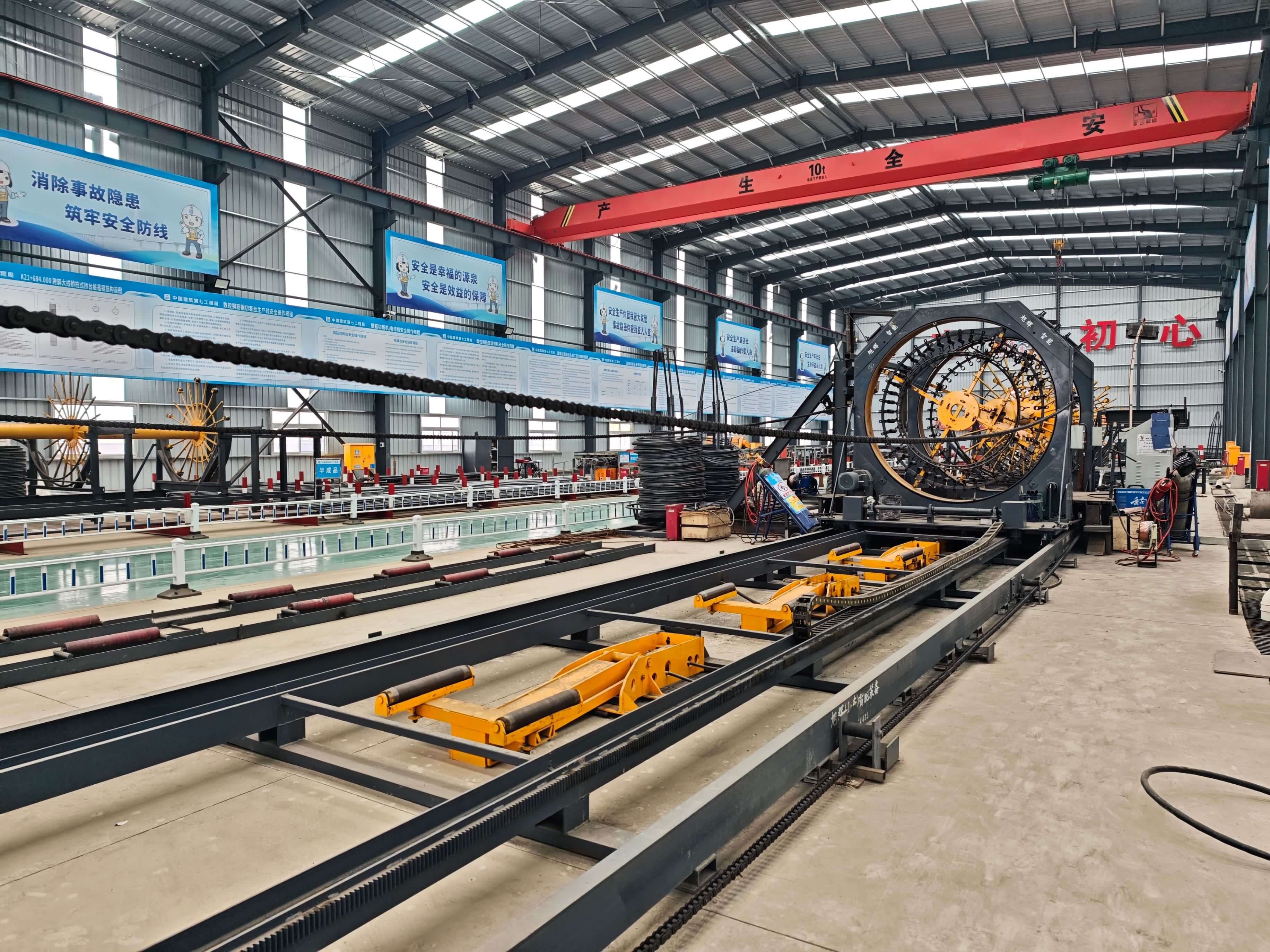 Modern steel reinforcement cage rolling welder in factory