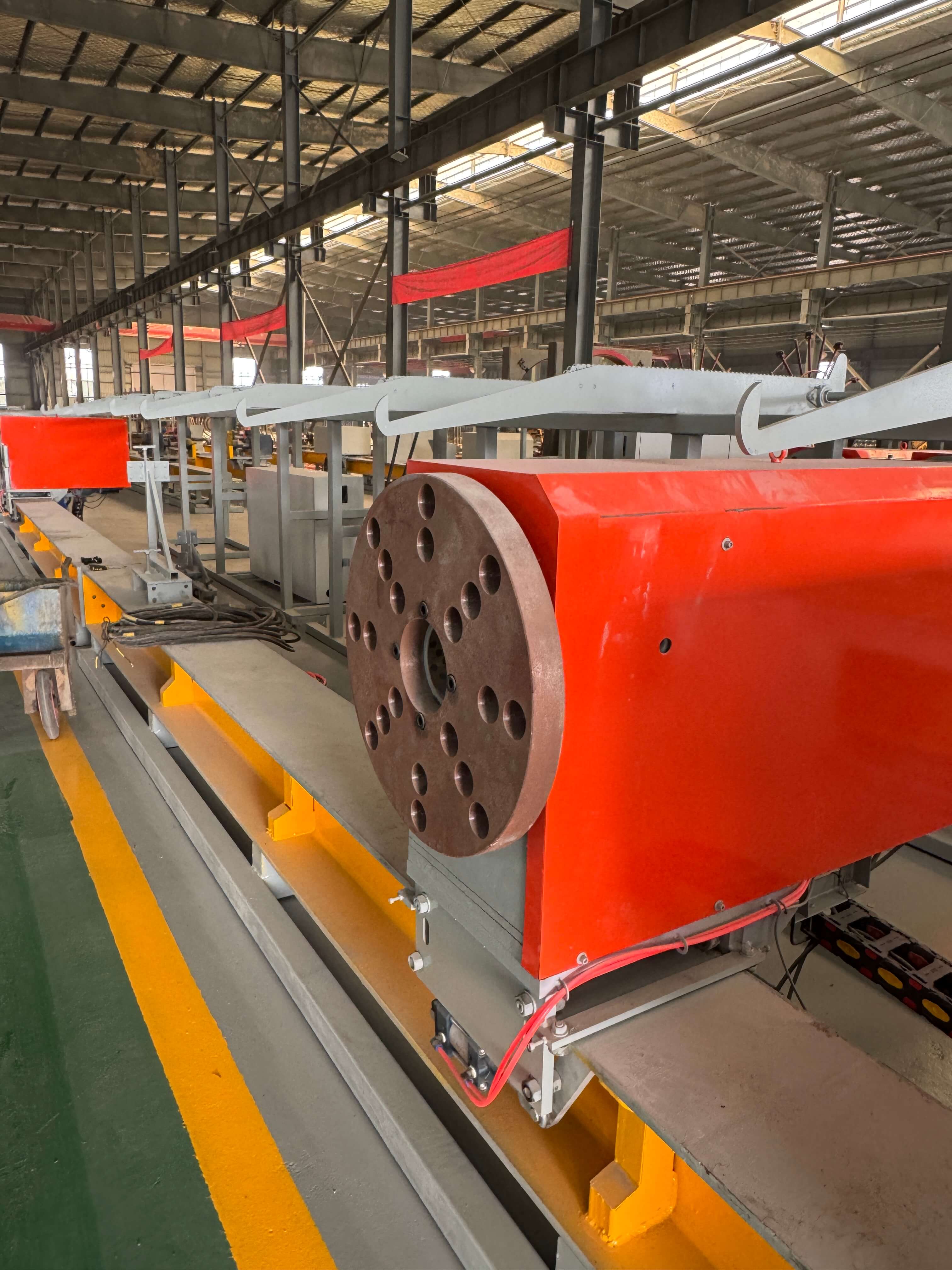 Smart four-head steel bar bending center in factory