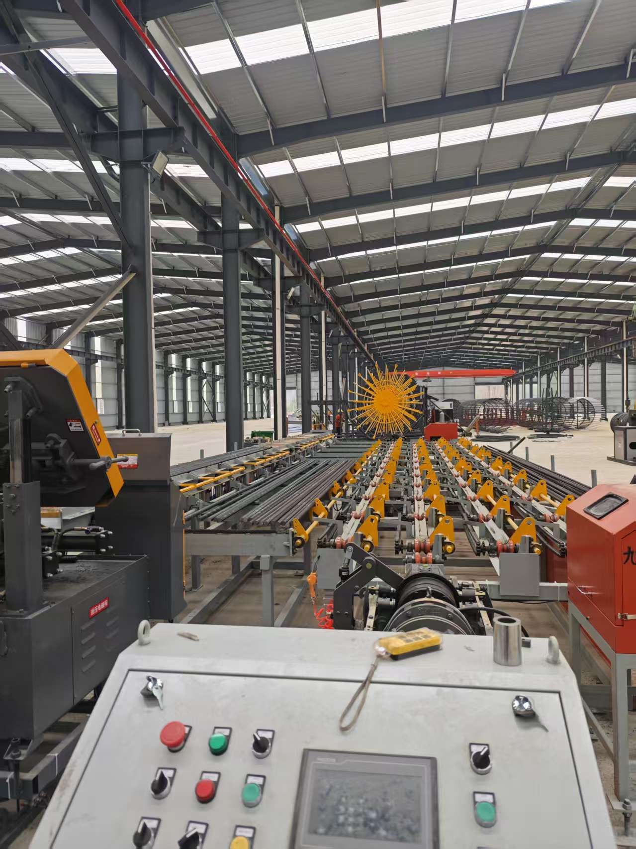 CNC steel bar sawing threading and grinding production line