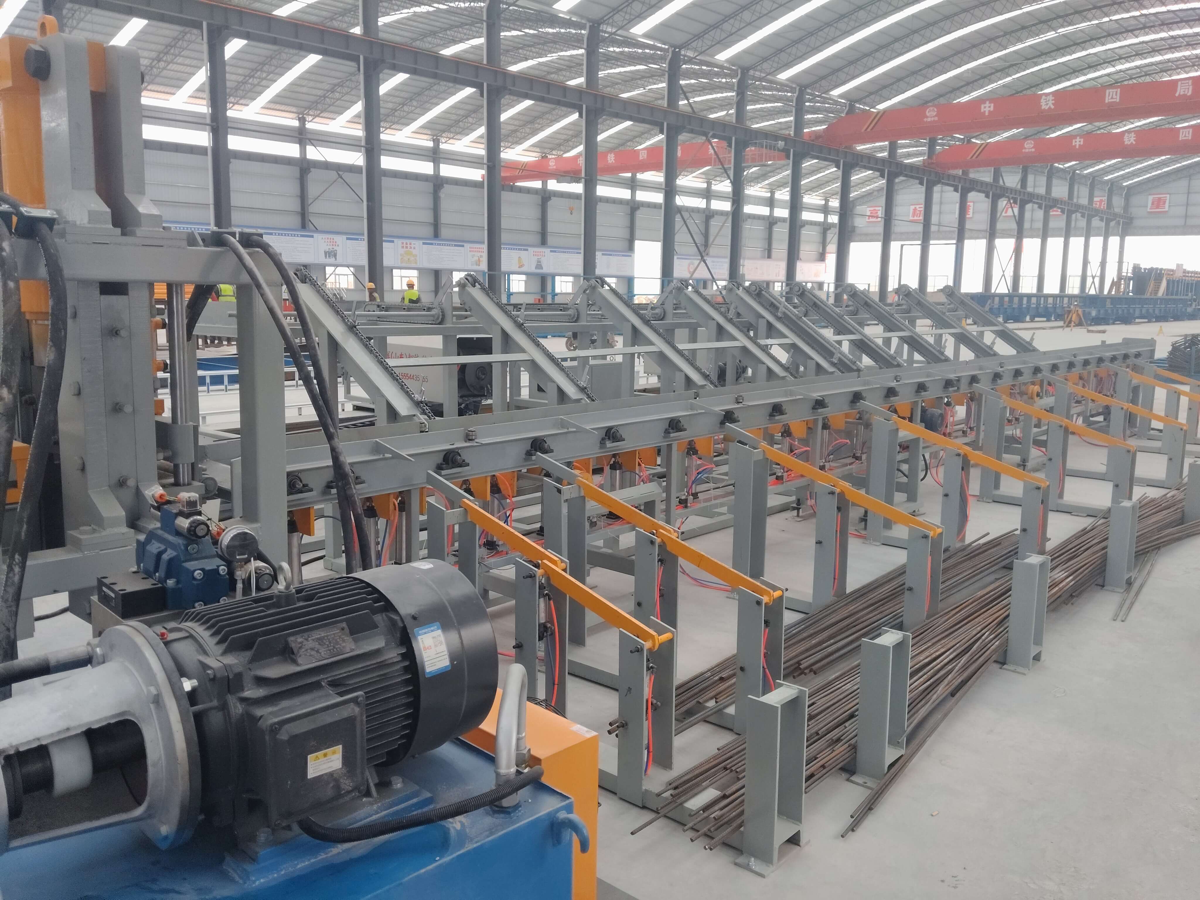 Fully automatic CNC steel bar cutting production line