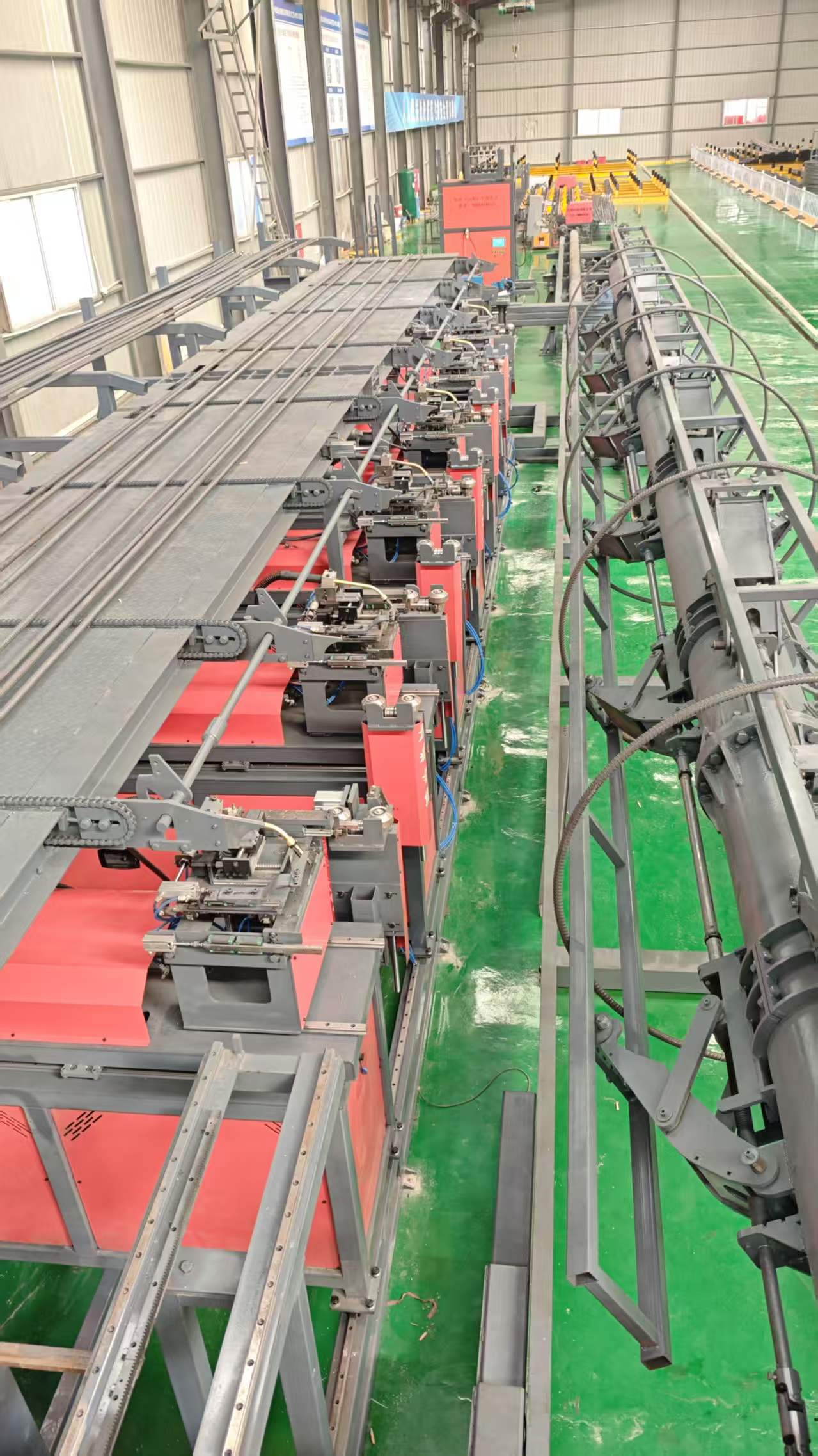 CNC steel bar cage welding station in factory