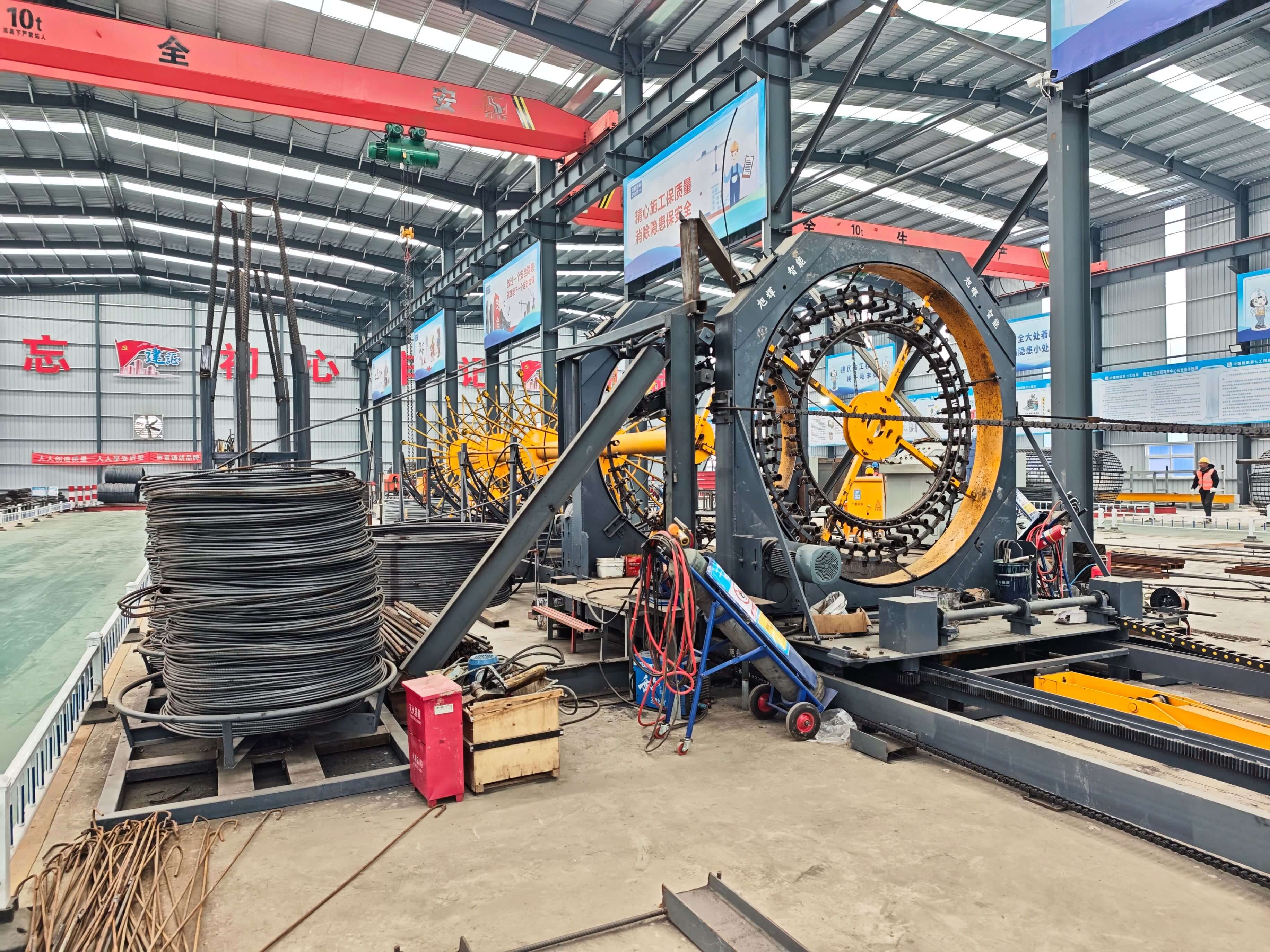 Rebar cage production line operation