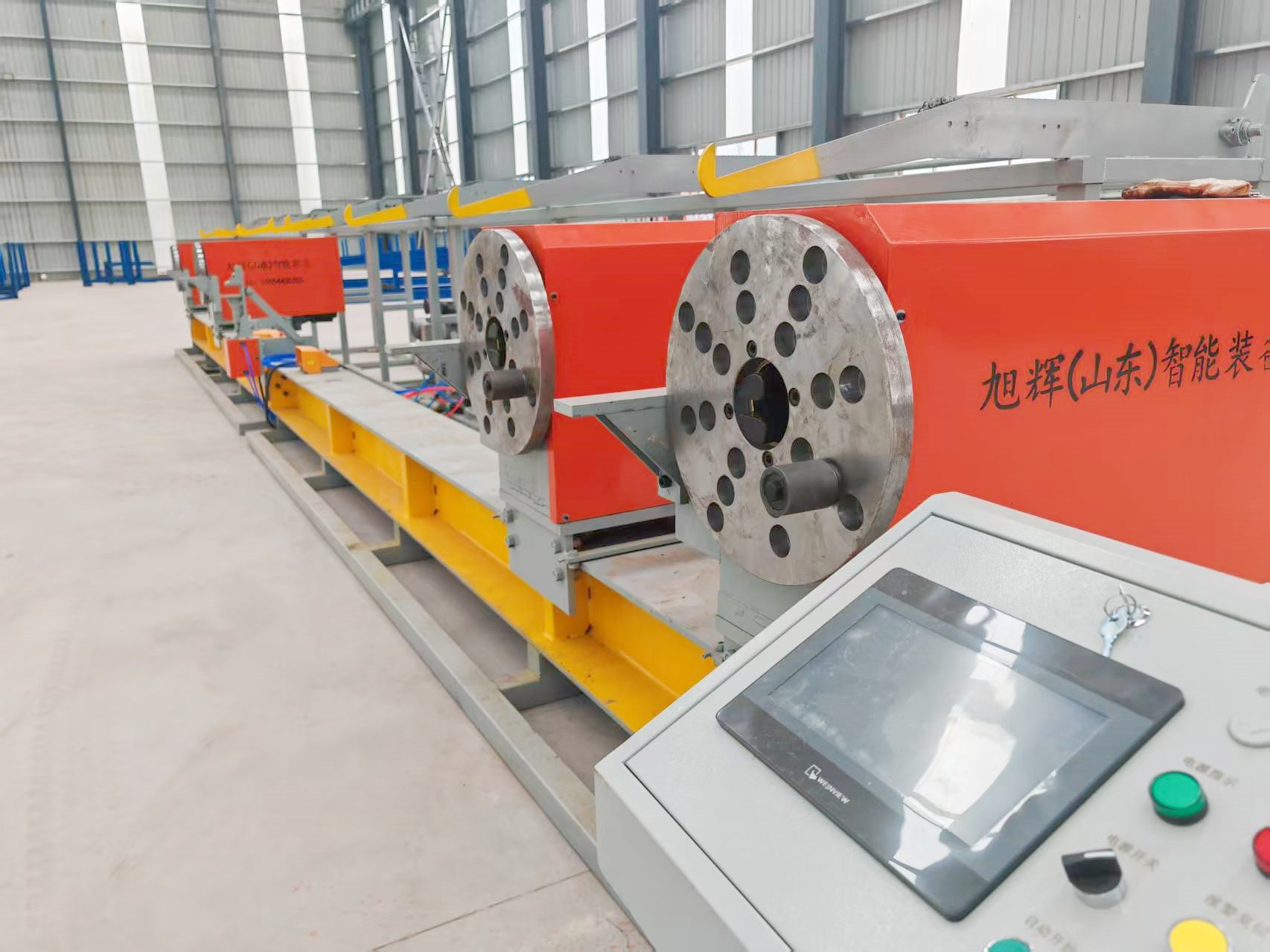 Smart four-head steel bar bending center in operation