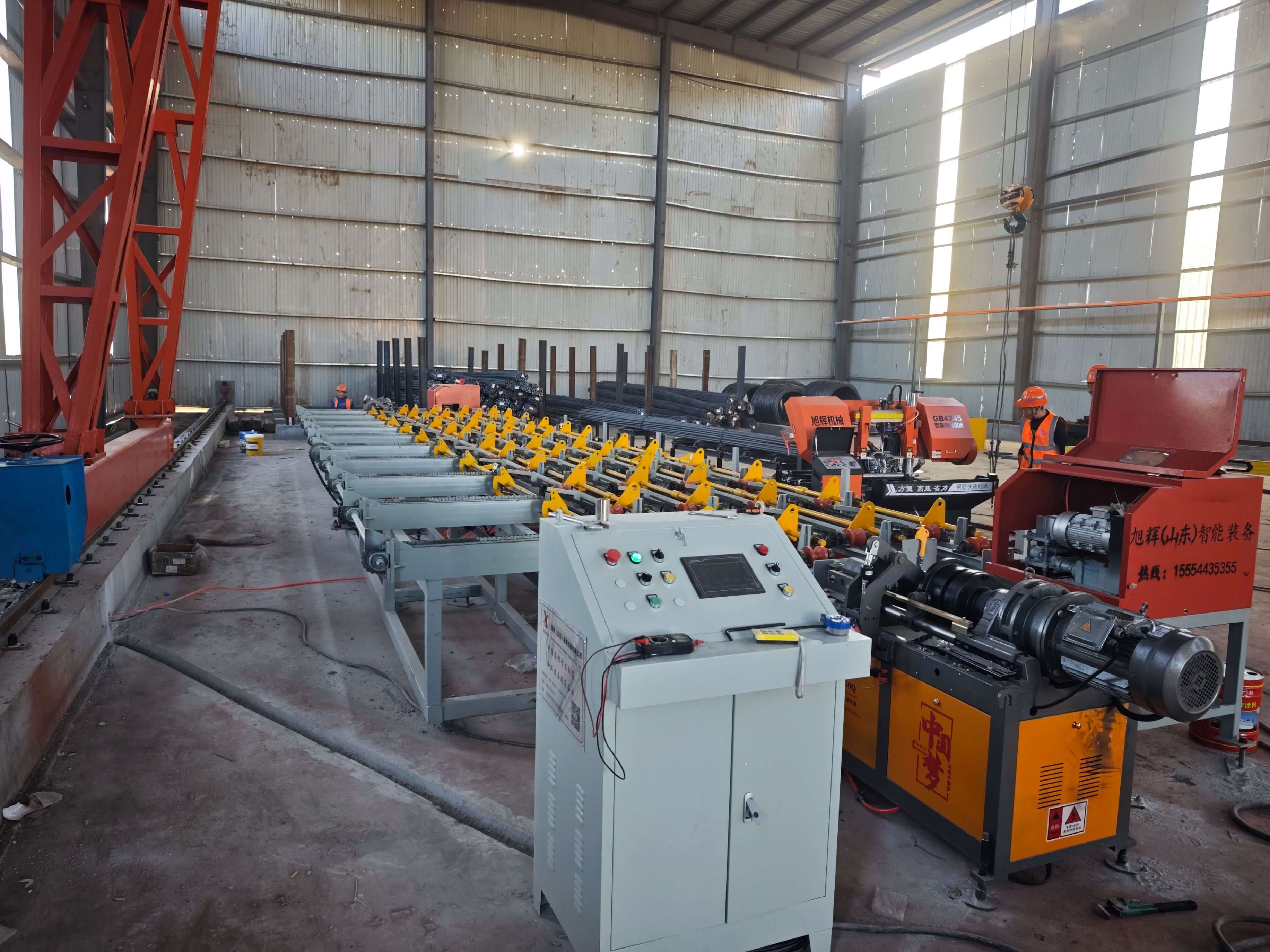 Steel bar processing equipment operation