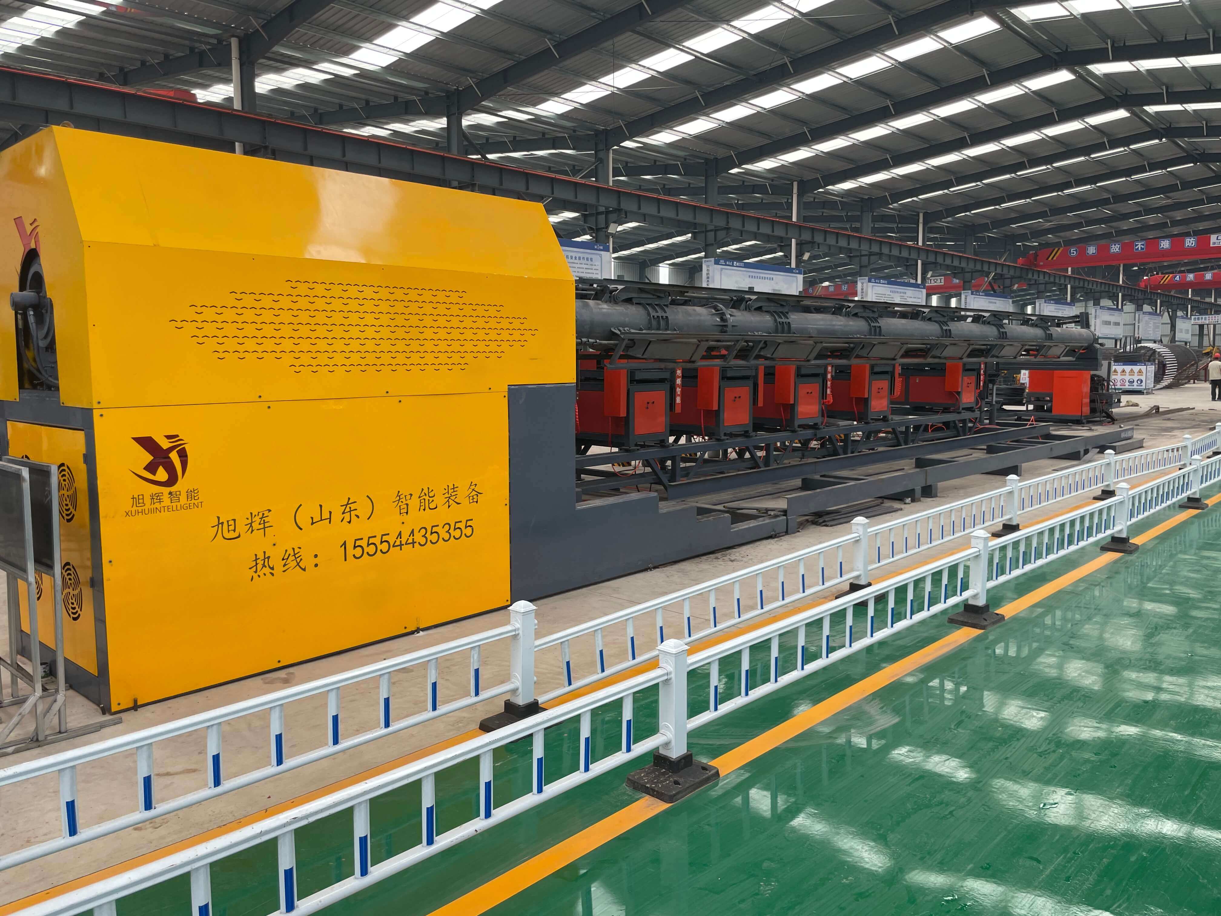 CNC rebar cage welding station in factory
