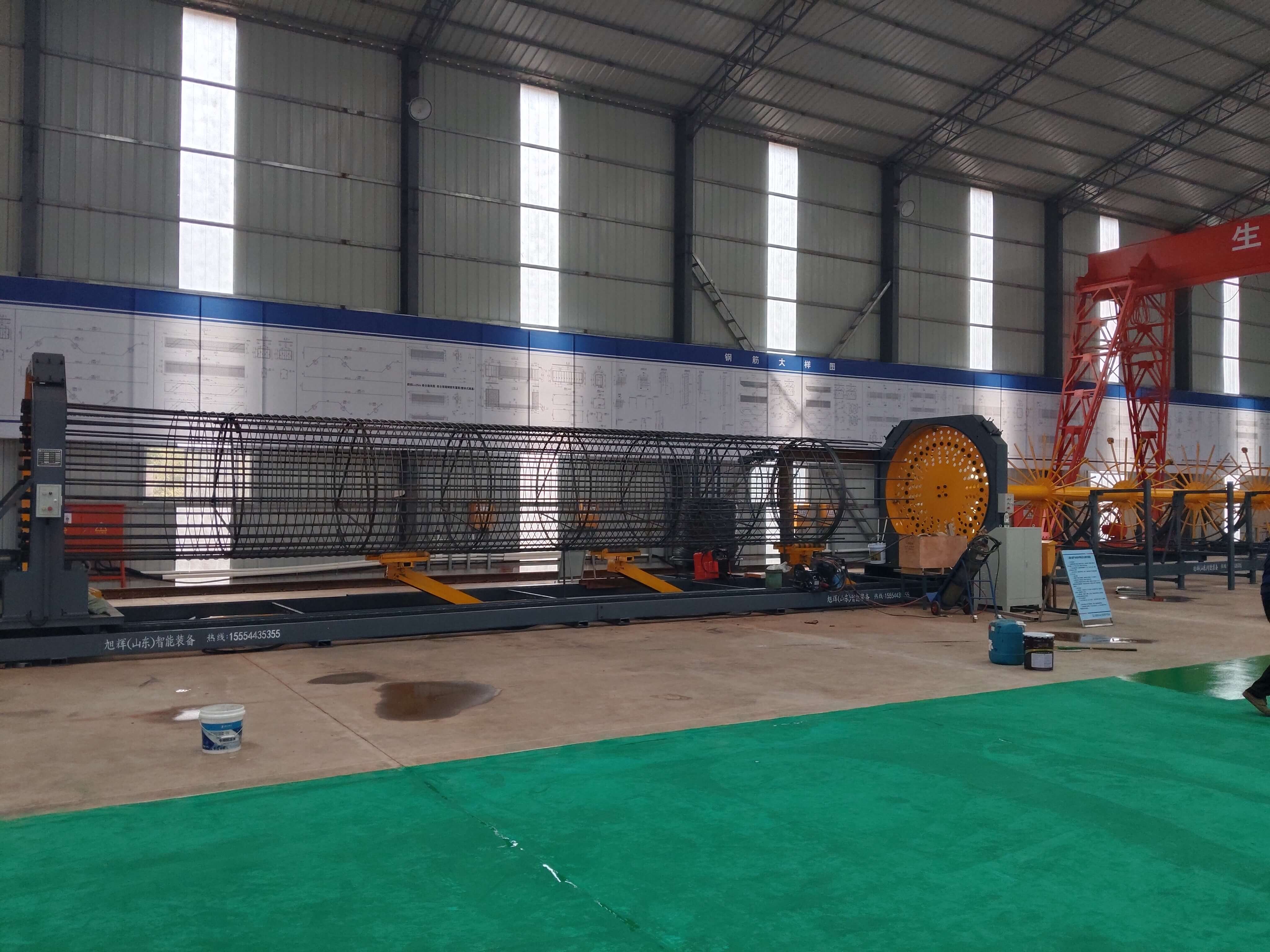 CNC steel bar cage welding machine in operation