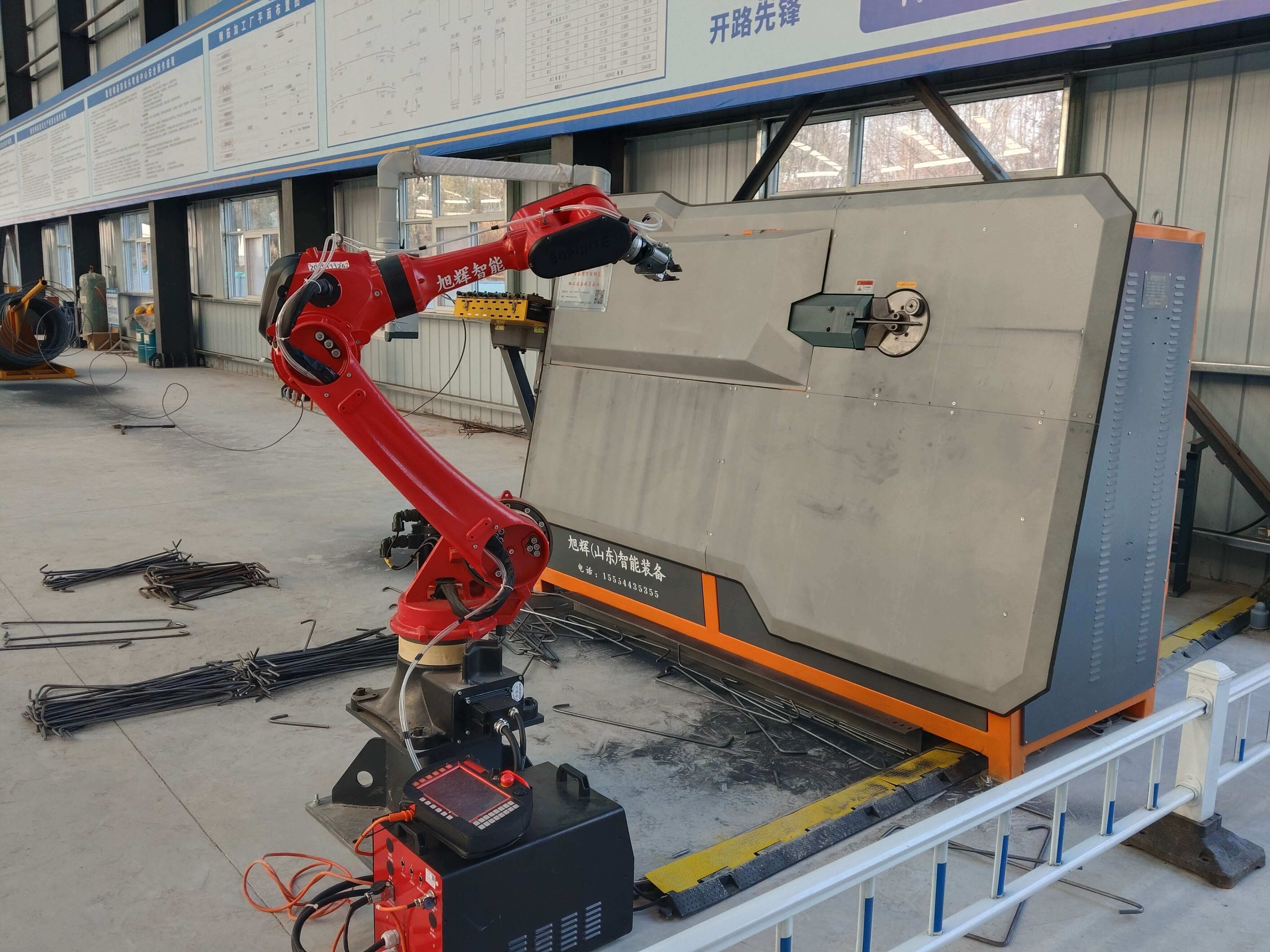Automatic rebar bending machine operation