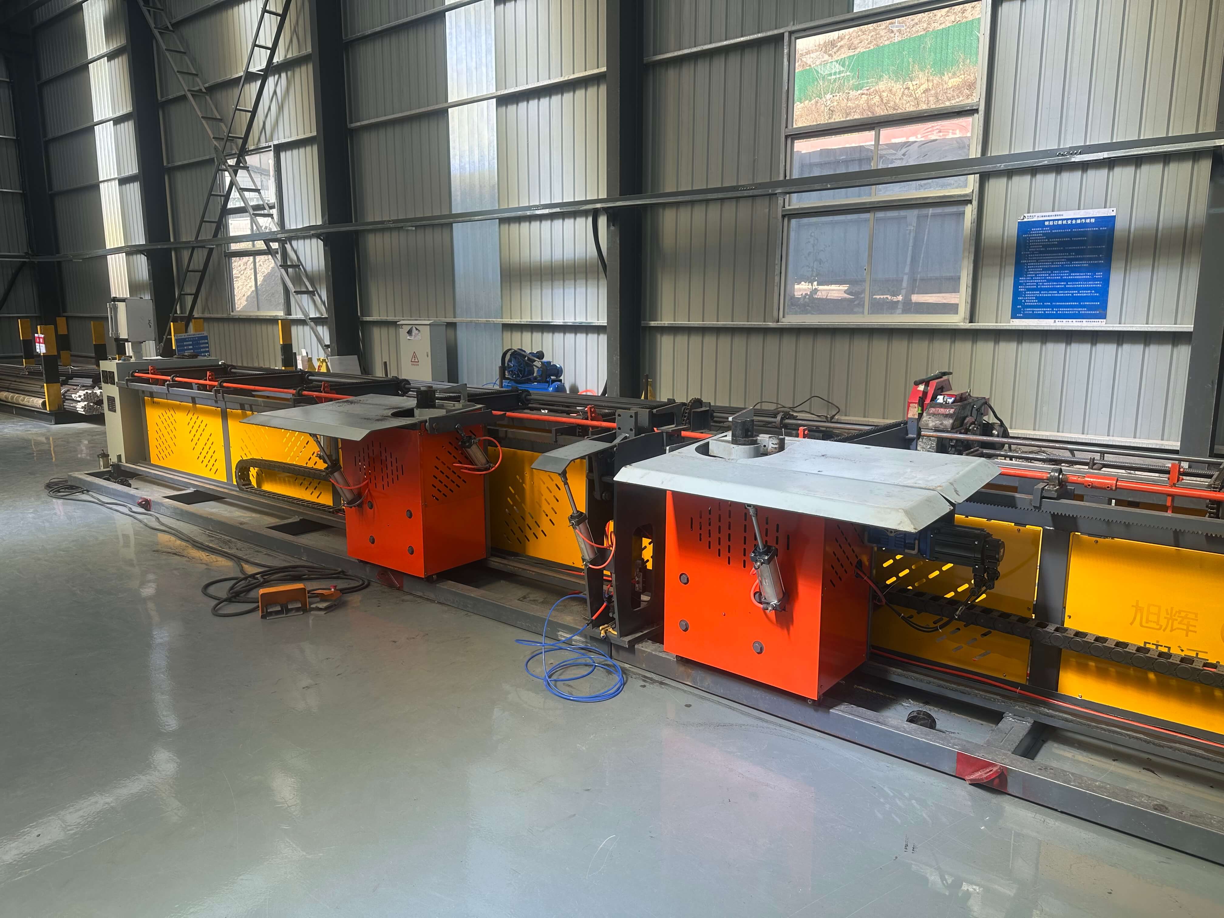 Rebar bending process with four-head bending center